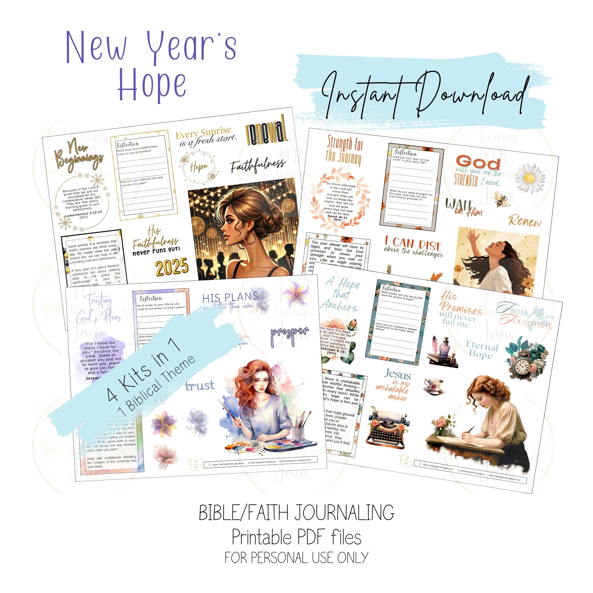 New Year's Hope Printable Bible Journaling Kit