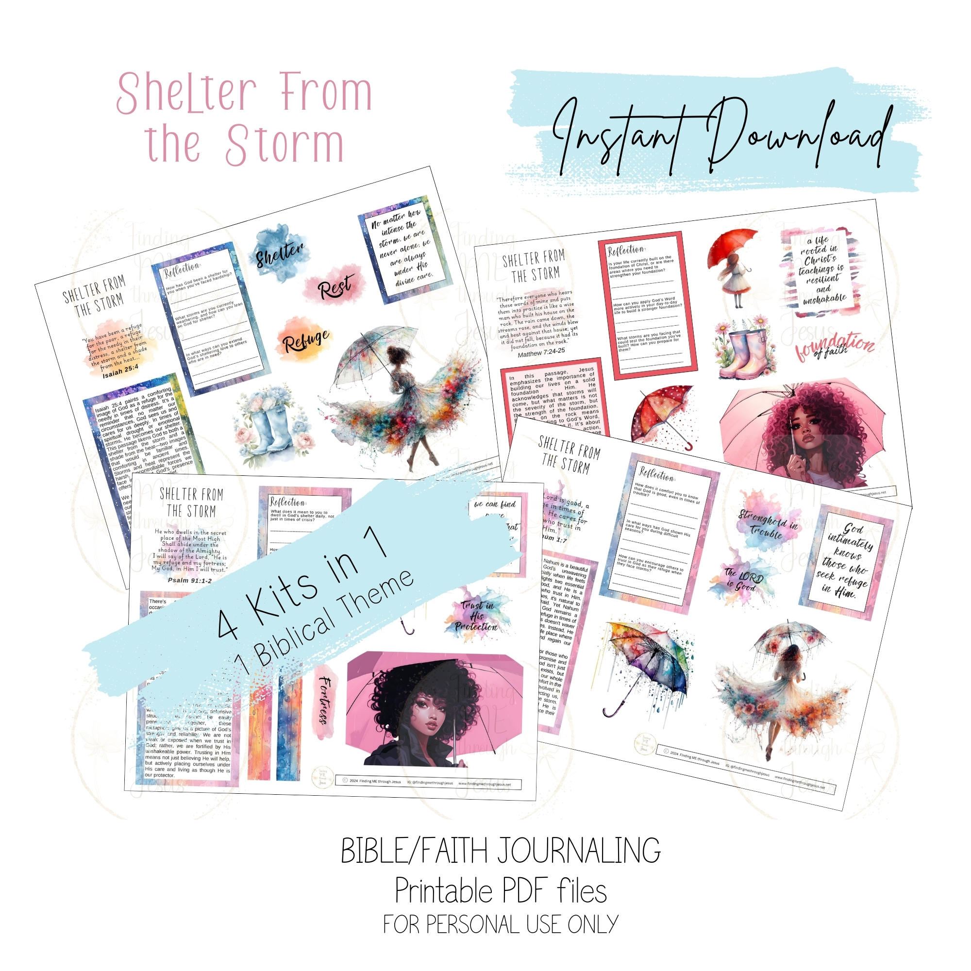 Shelter From the Storm Printable Bible Journaling Kit