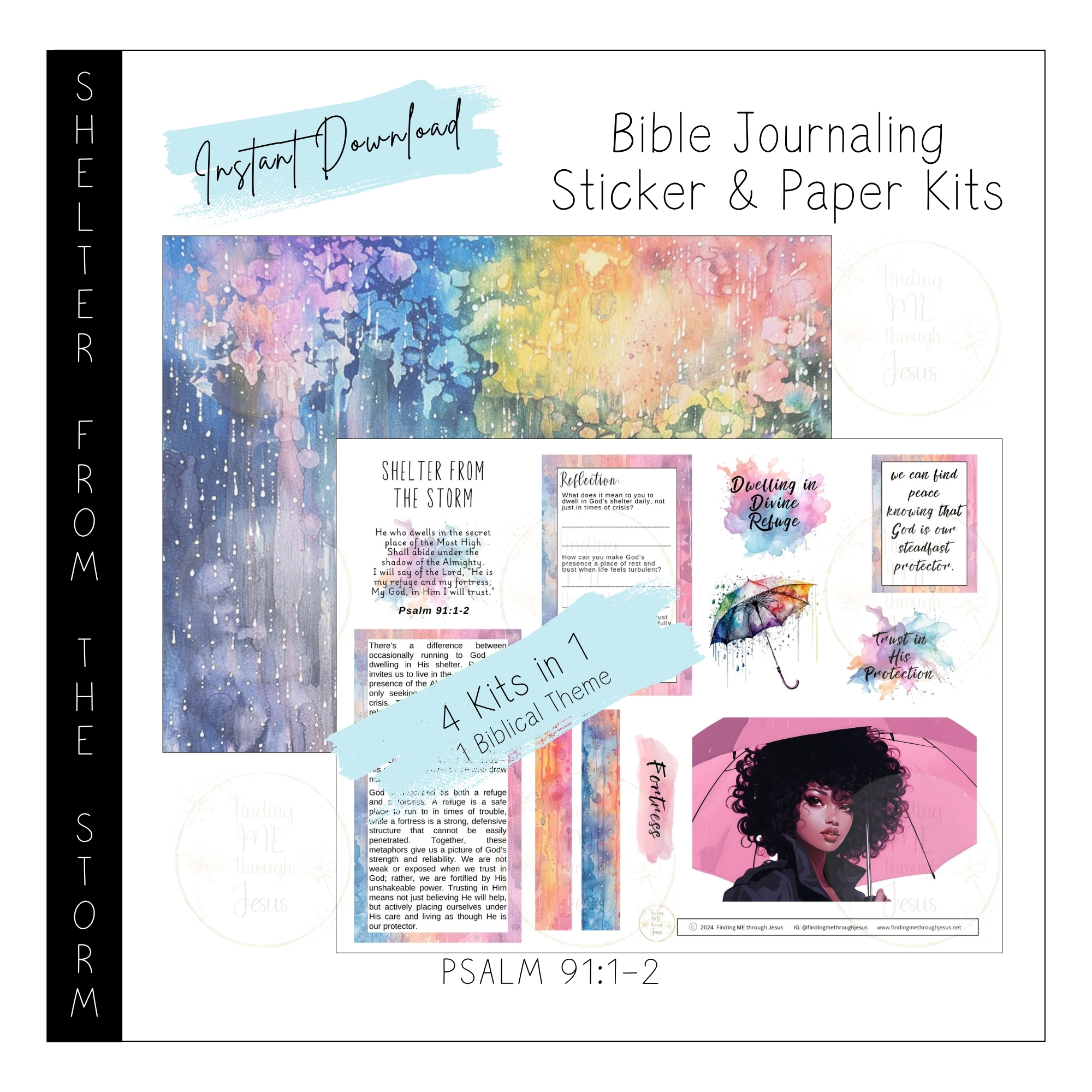 Shelter From the Storm Printable Bible Journaling Kit