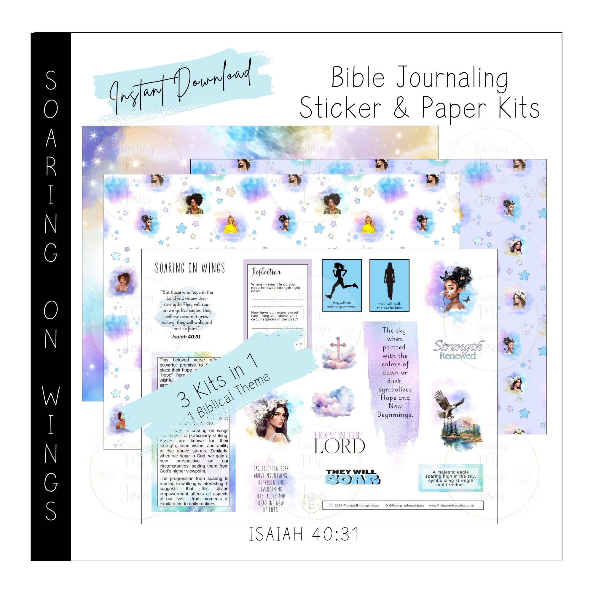 Soaring on Wings Printable Bible Journaling Kit