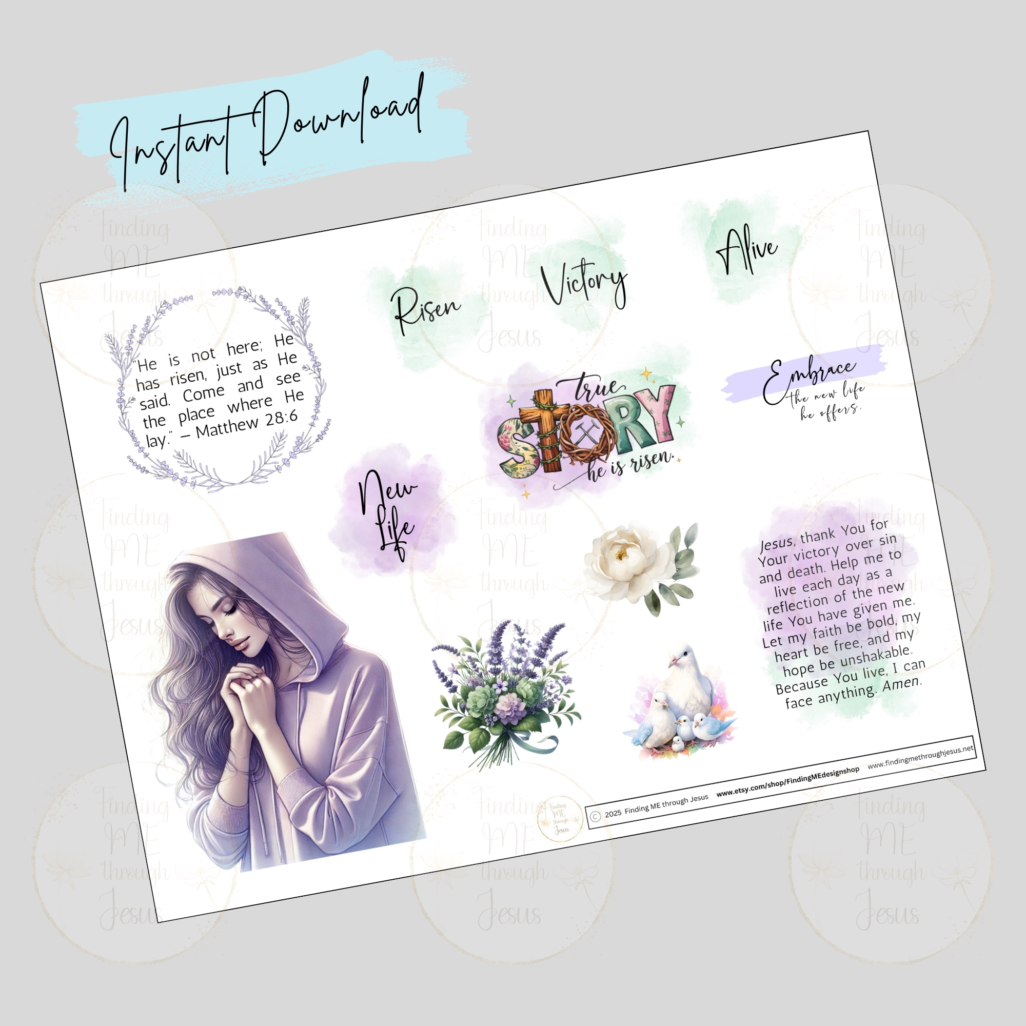 Resurrection Power Christian Sticker Kit