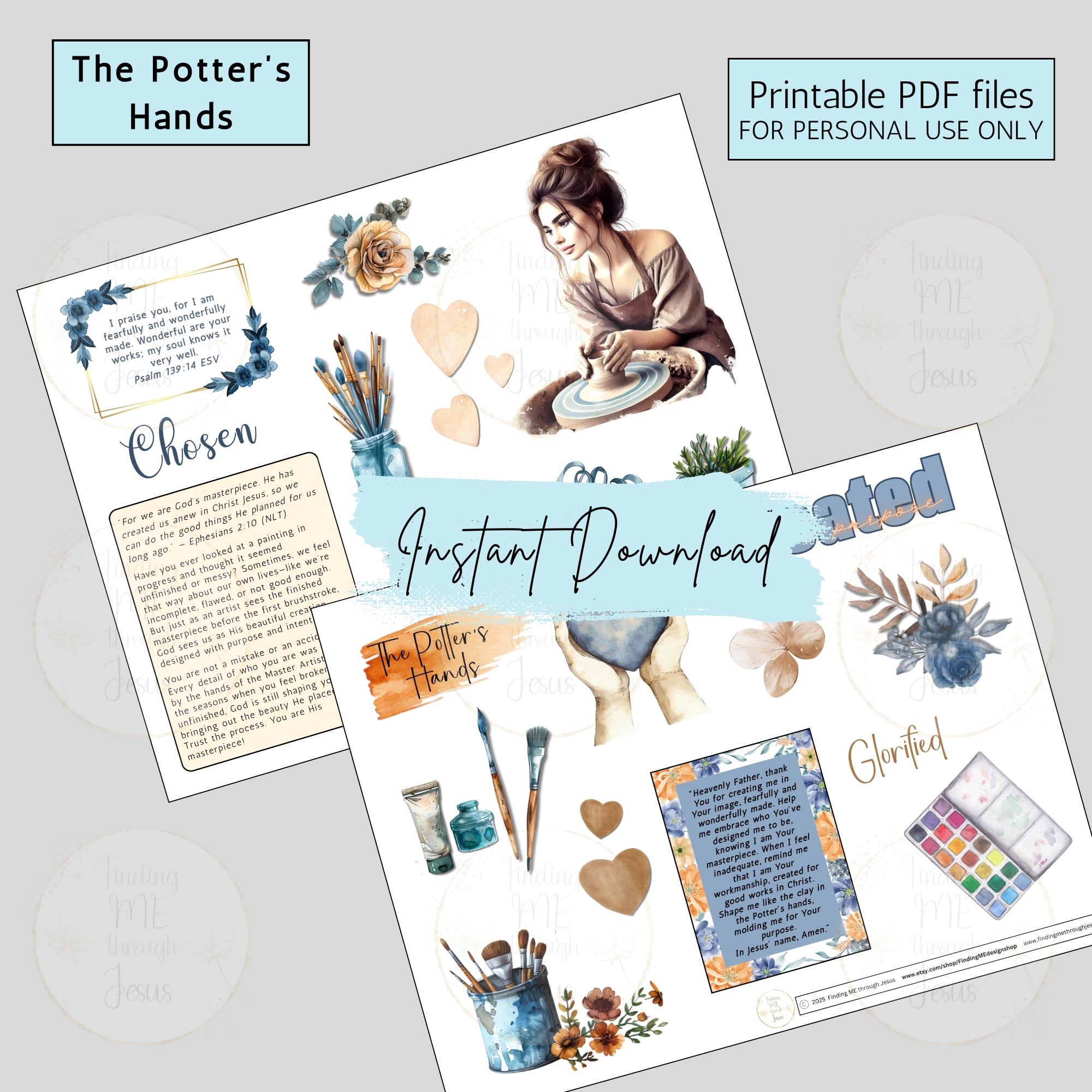 The Potter's Hands Christian Sticker Set