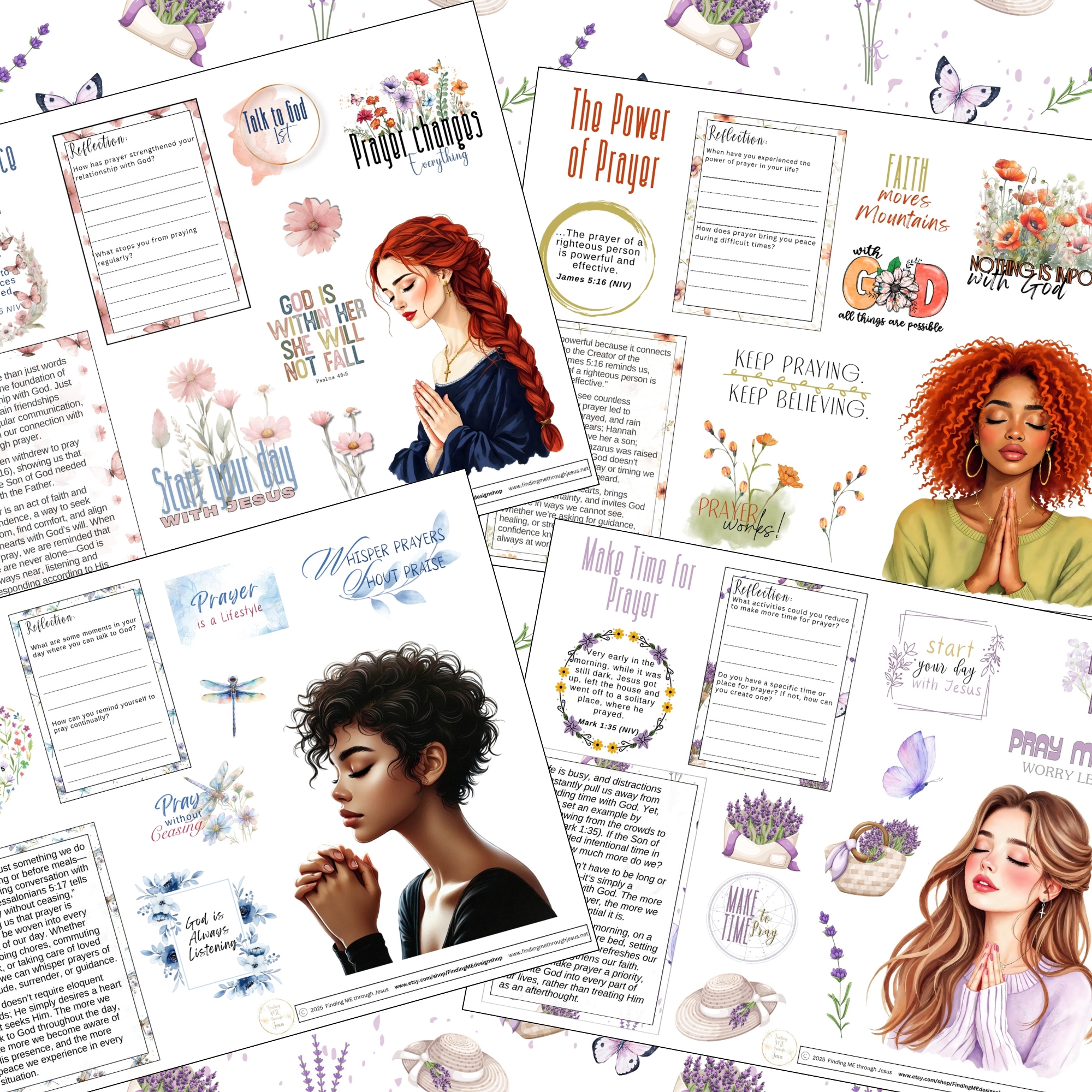 A Prayerful Life Bible Journaling Stickers, Printable Bible Journaling Sticker set, Faith Journaling stickers, printable Bible Stickers