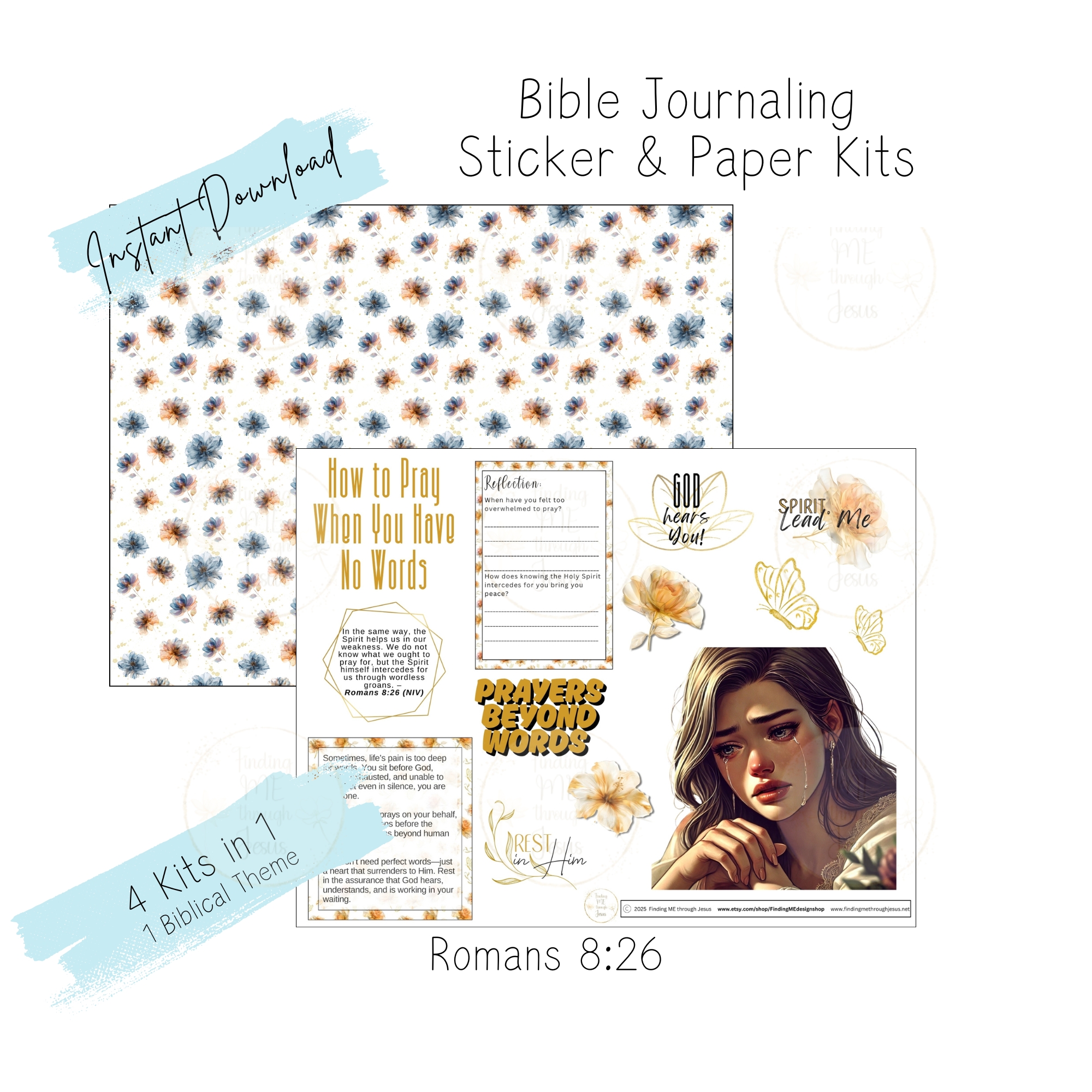 Finding Hope Bible Journaling Stickers, Printable Bible Journaling Sticker set, Faith Journaling stickers, printable Bible Stickers