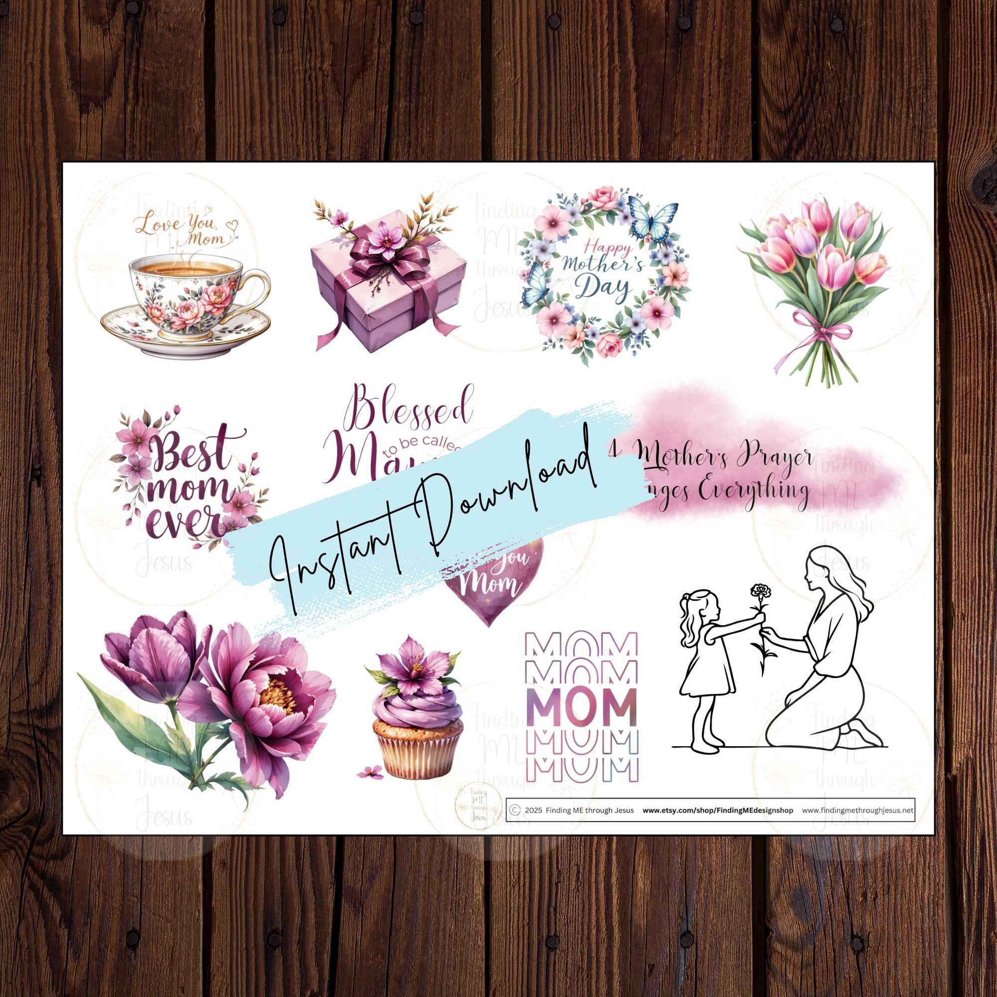 Bible Journaling Printables, Mother's Day stickers, Bible Journaling Stickers