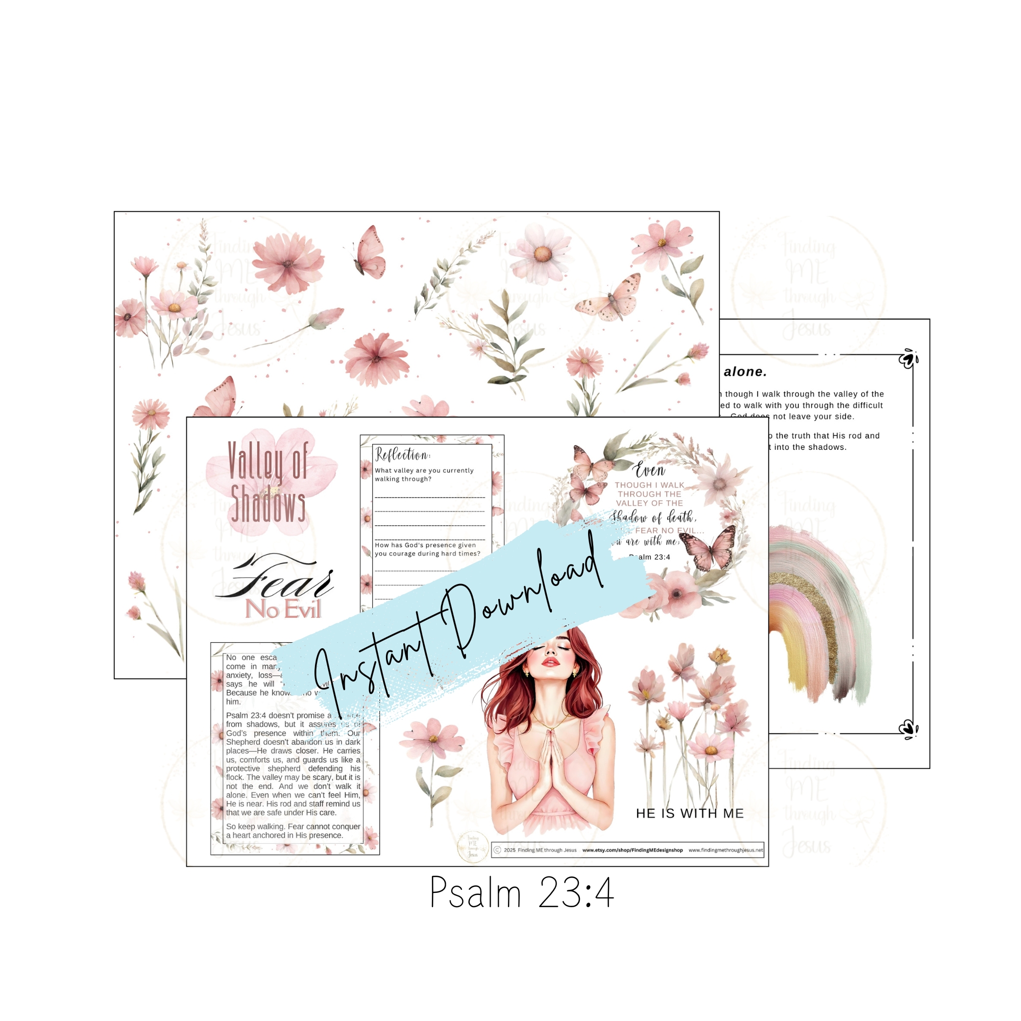 Psalm 23 Bible Journaling stickers, Bible Journaling Printables