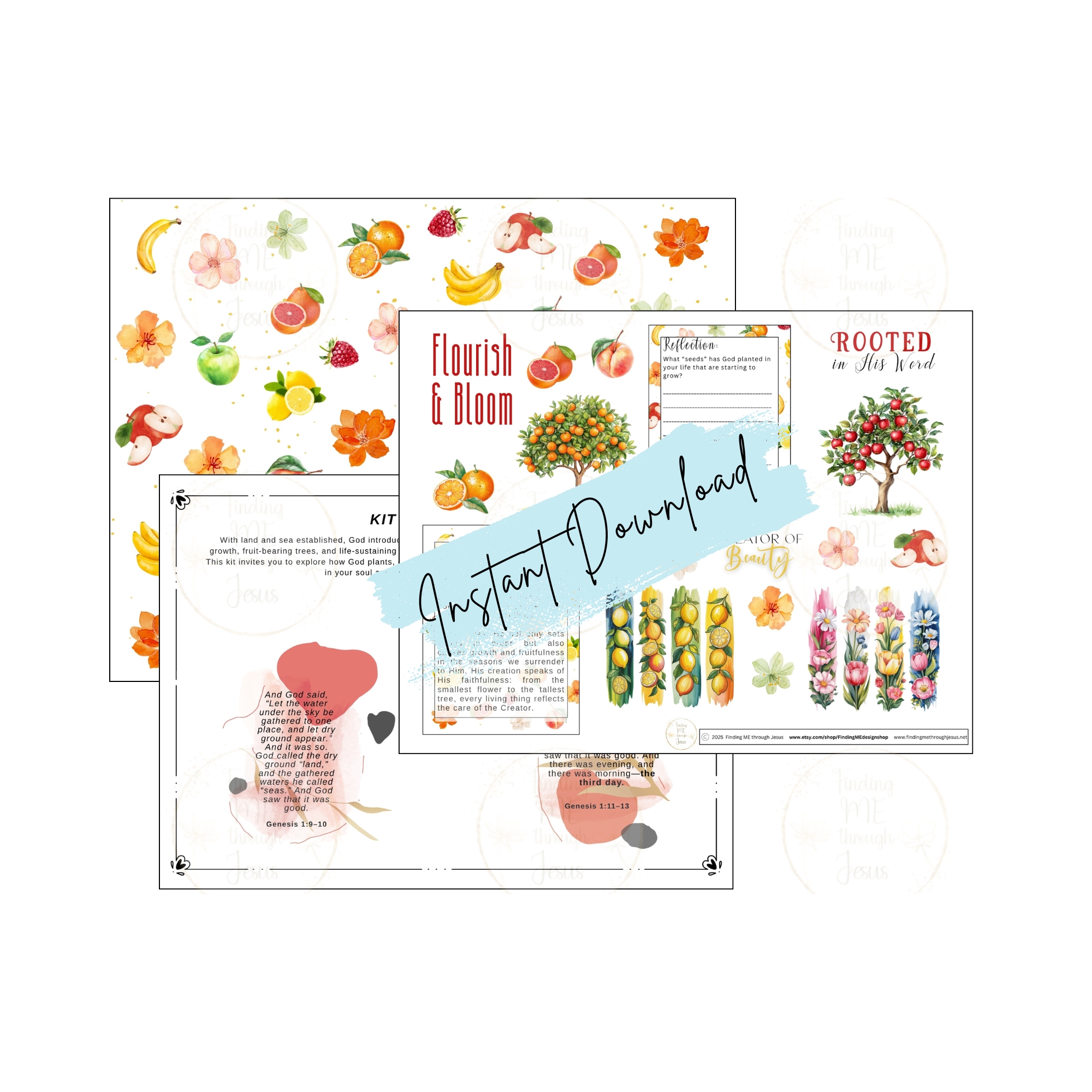 In the Beginning Bible Journaling stickers, Bible Journaling Printables,