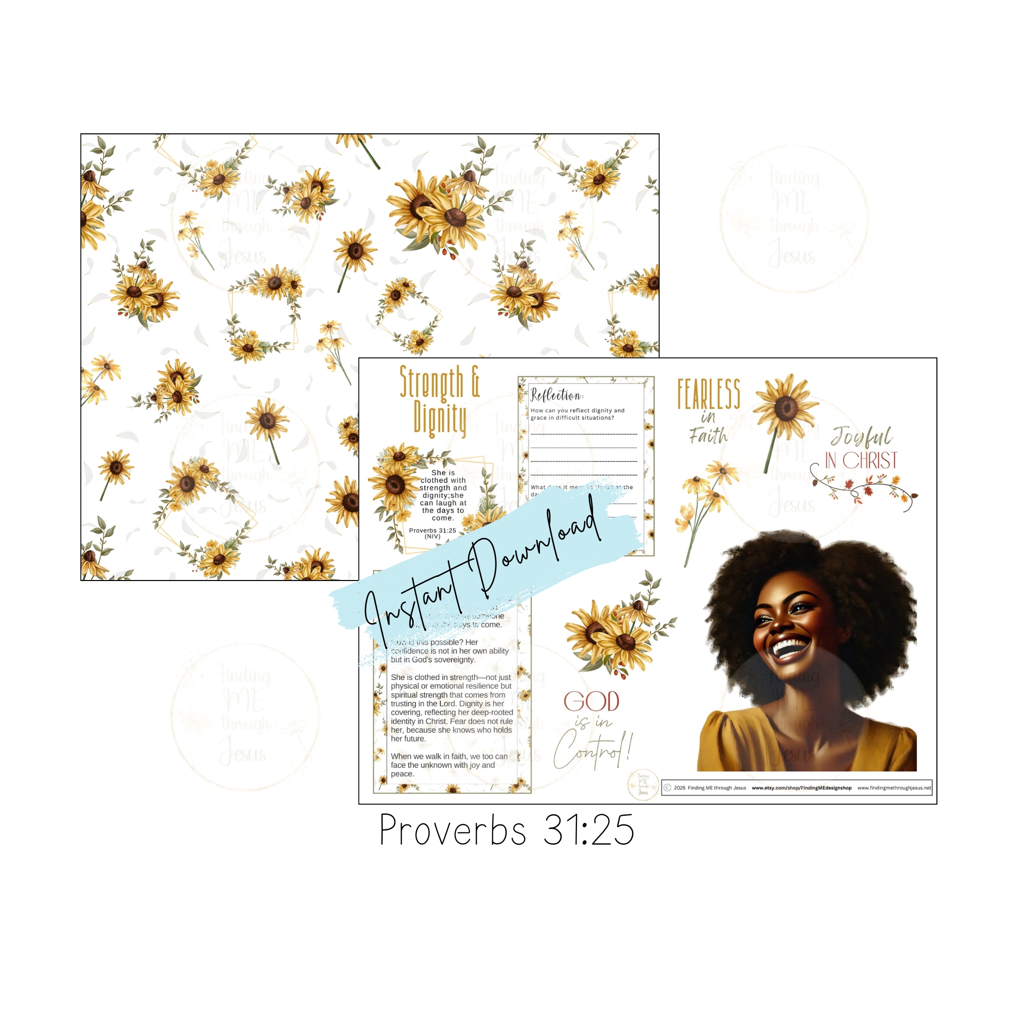 Proverbs 31 Bible Art Journaling kit, Printable Bible Art Stickers