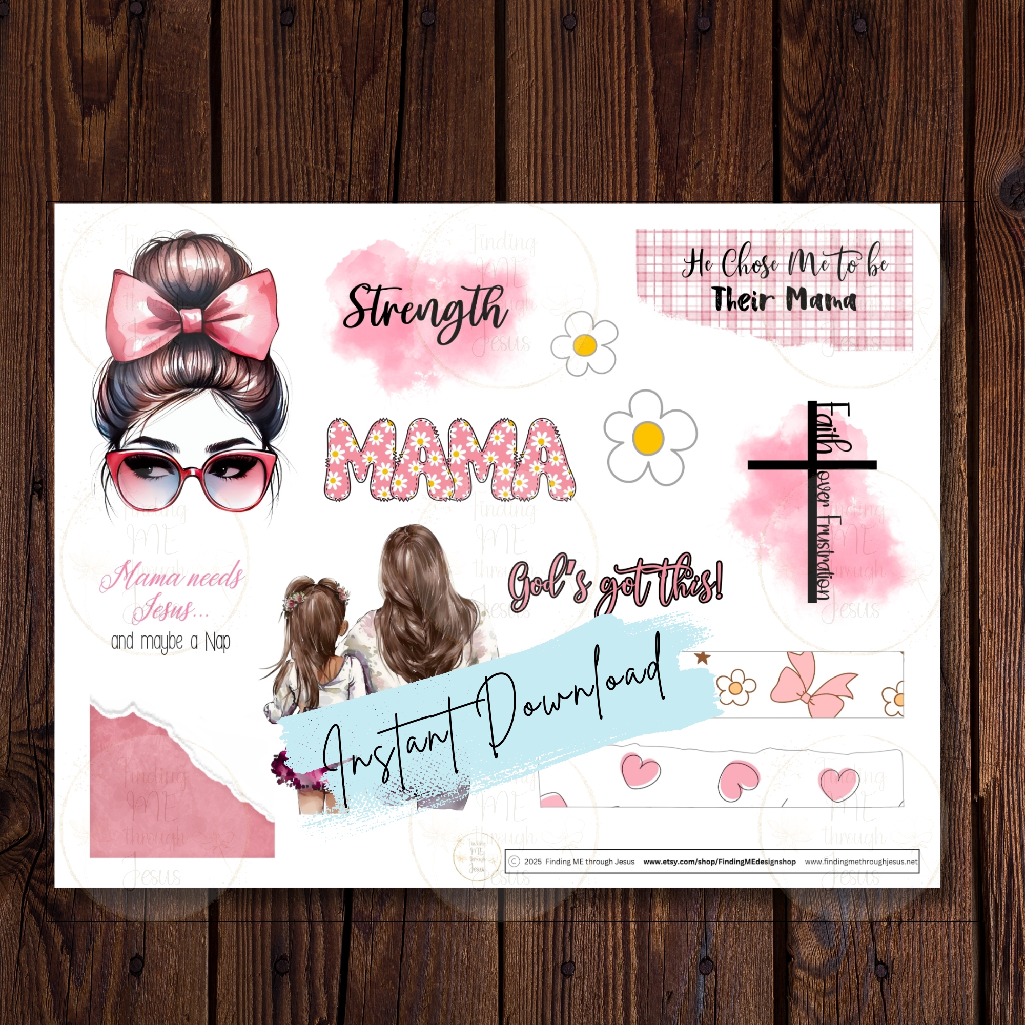Bible Journaling stickers, Mom Life, Printable Bible Journaling kit 