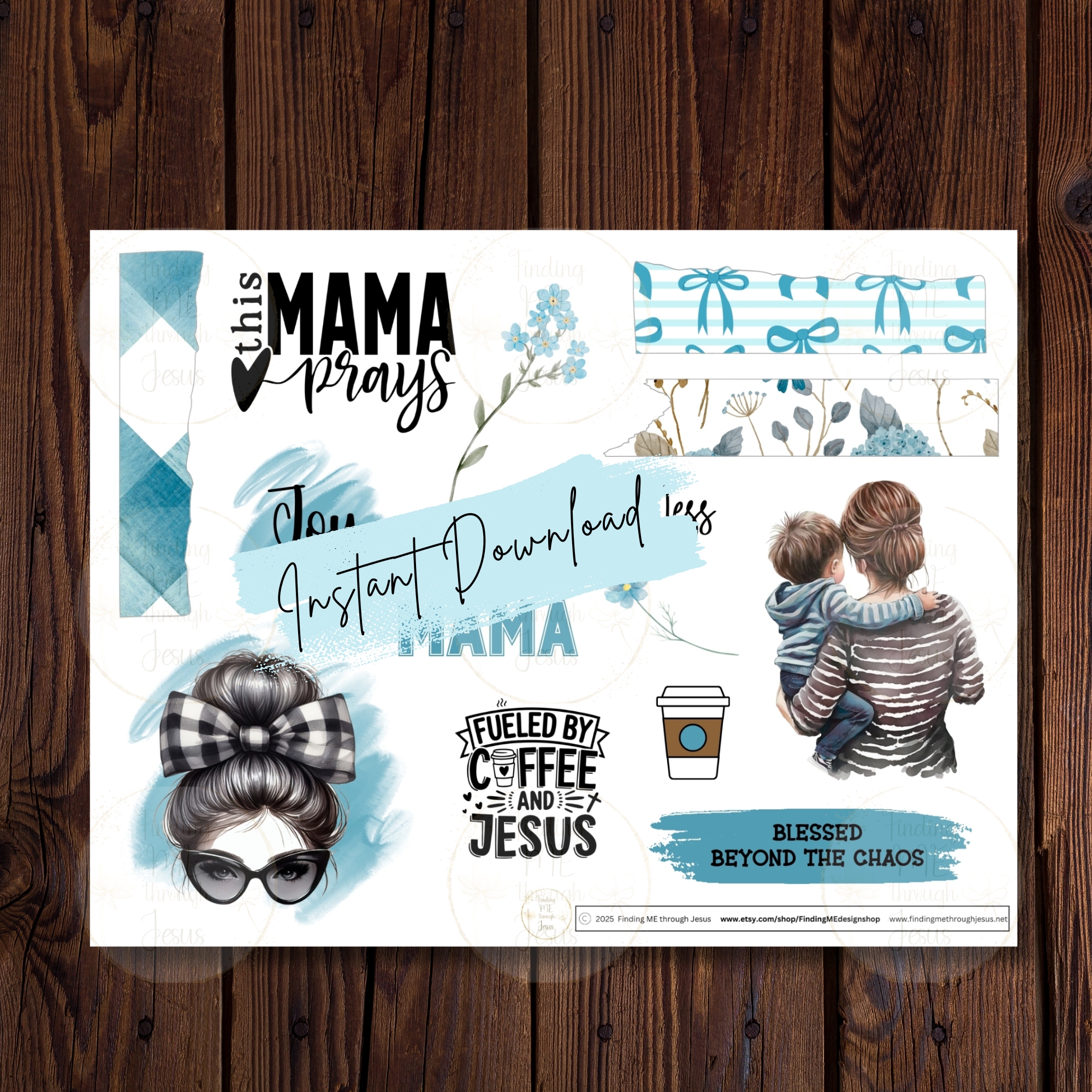 Bible Journaling stickers, Mom Life, Printable Bible Journaling kit 