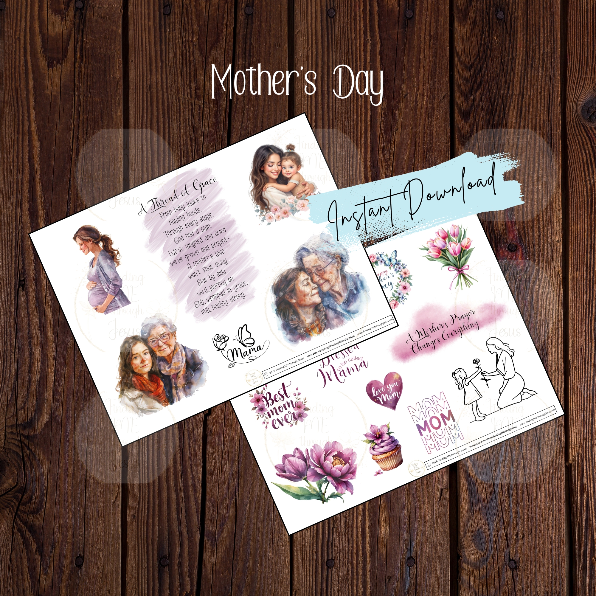 Bible Journaling Printables, Mother's Day stickers, Bible Journaling Stickers