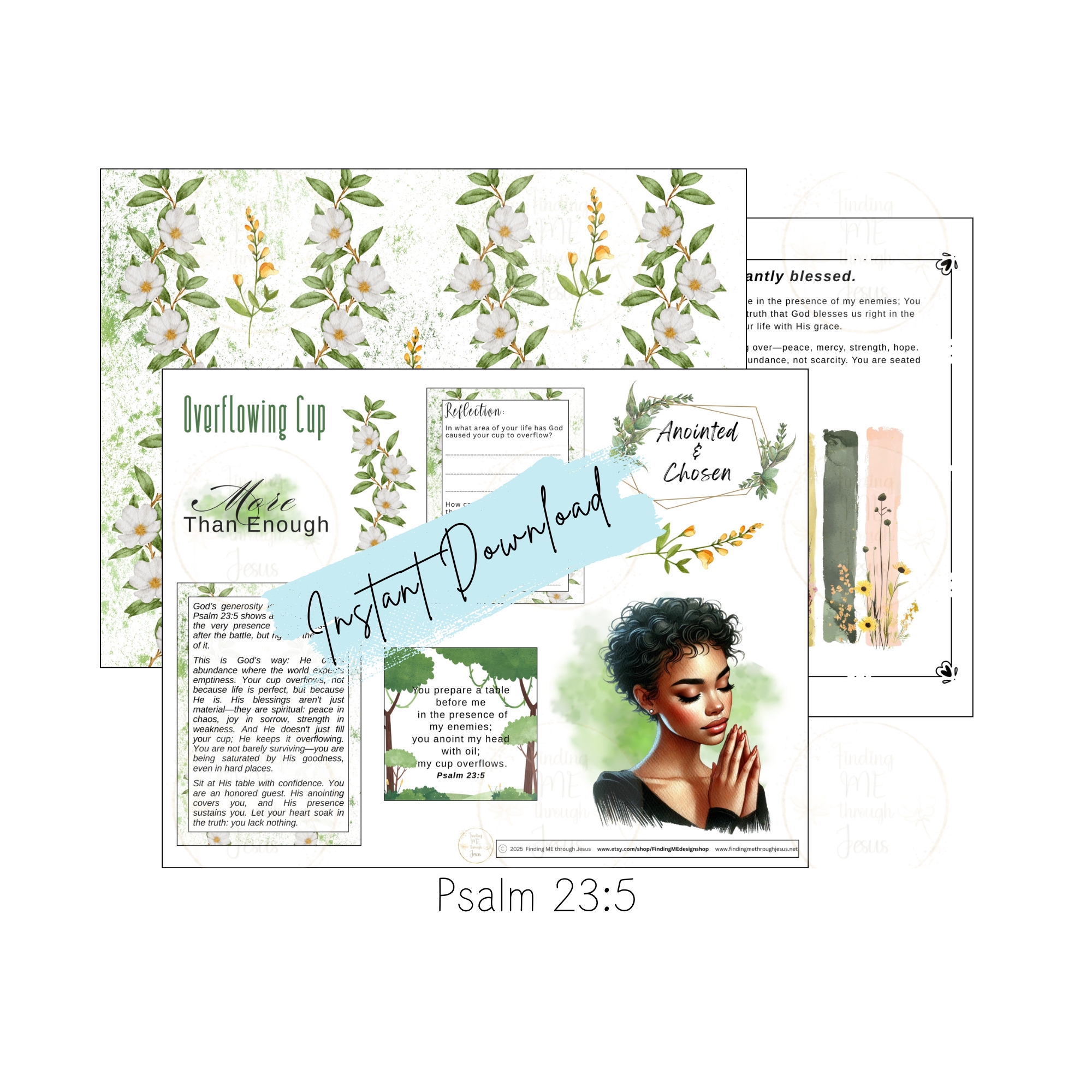 Psalm 23 Bible Journaling stickers, Bible Journaling Printables