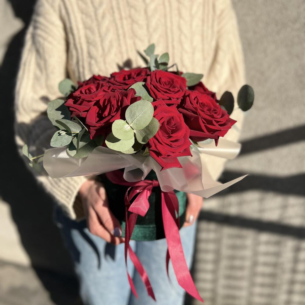 Flower Box czerwonych róż