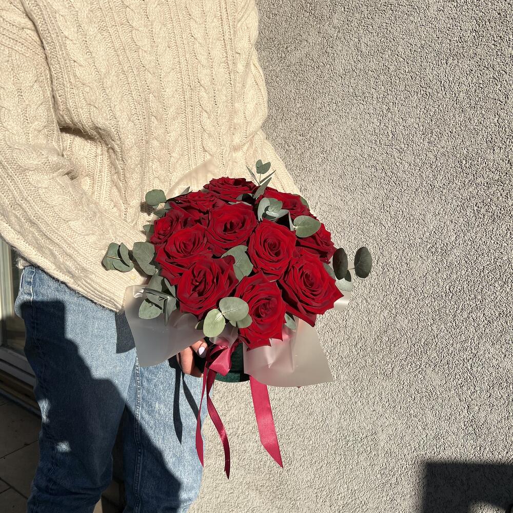 Flower Box czerwonych róż