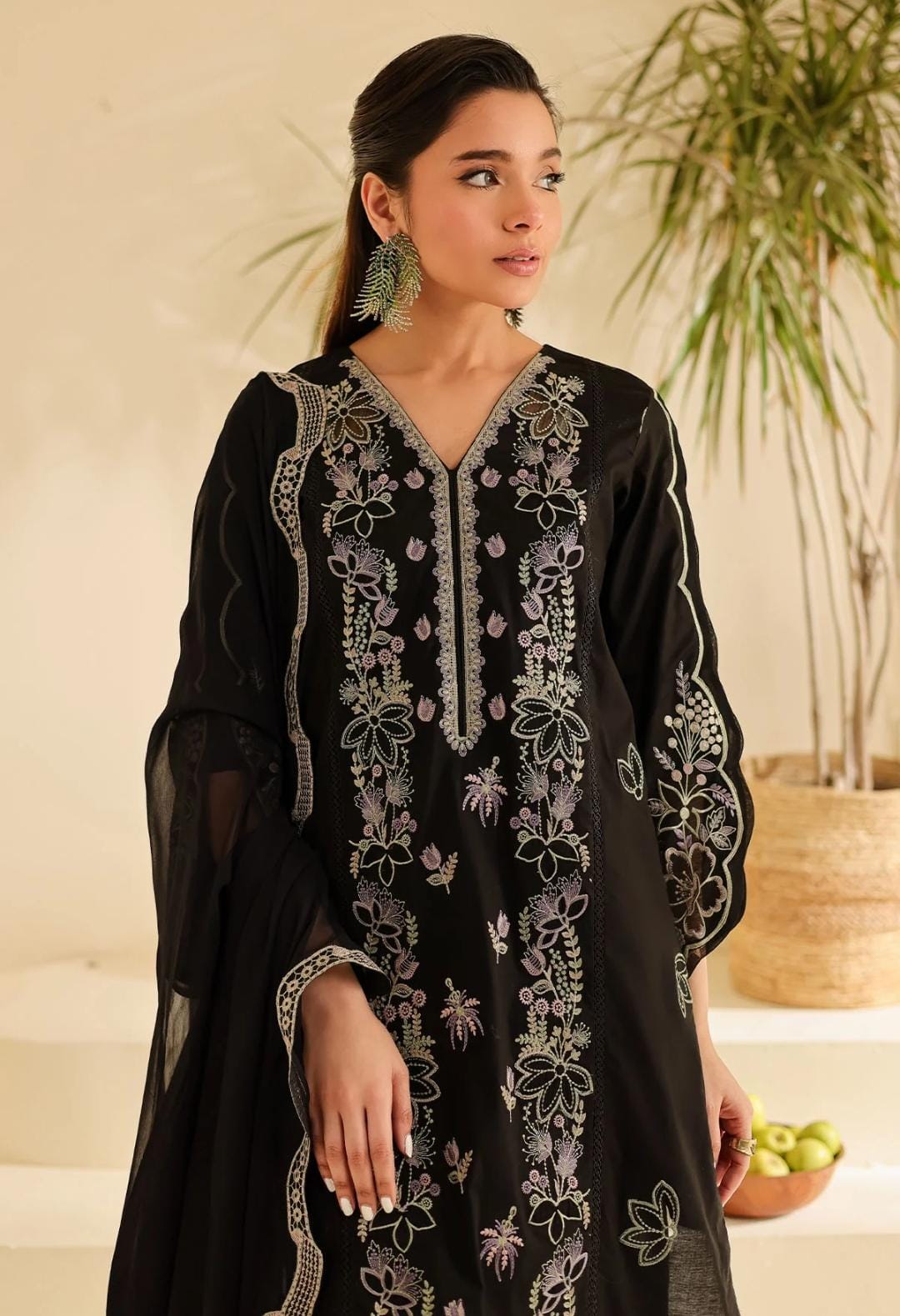 Black Embroidered Dress