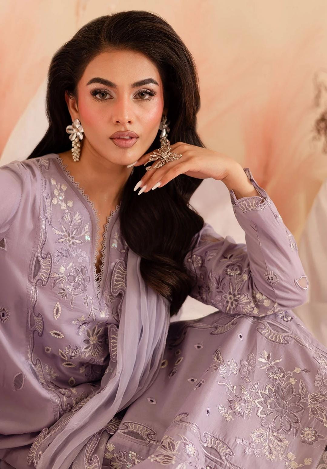  Lavender Embroidered Salwar Kameez