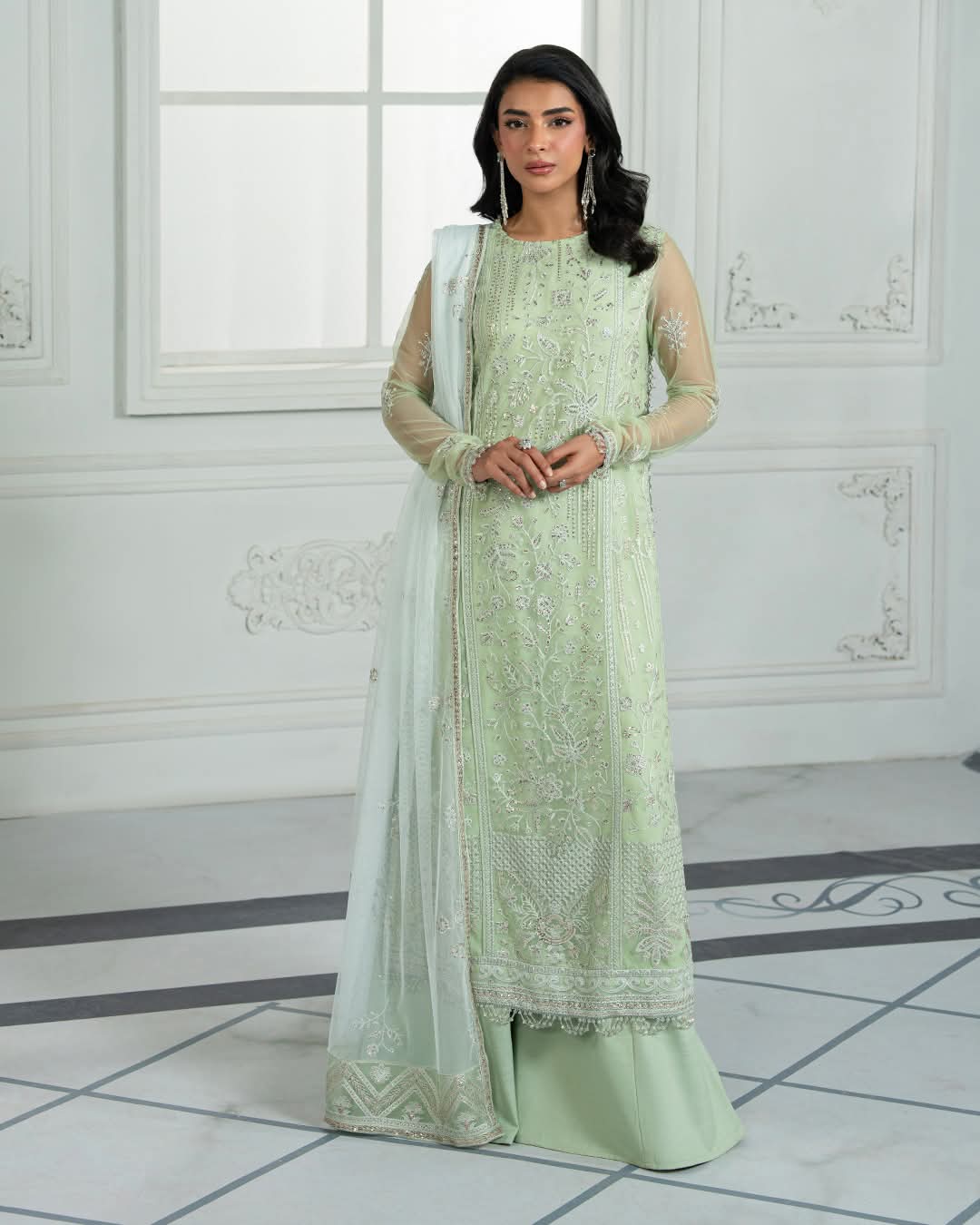 Mint Green Embroidered Dress