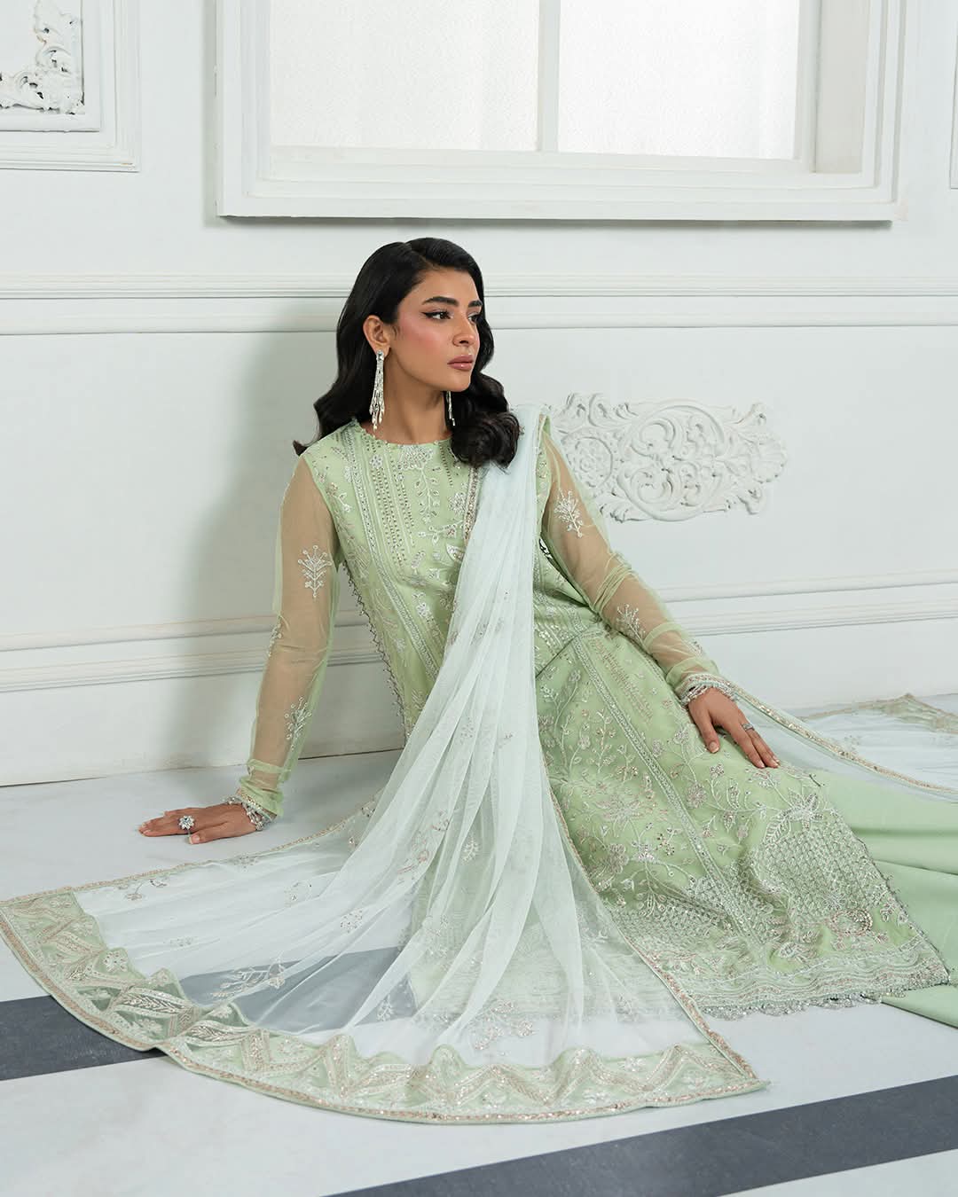 Mint Green Embroidered Dress