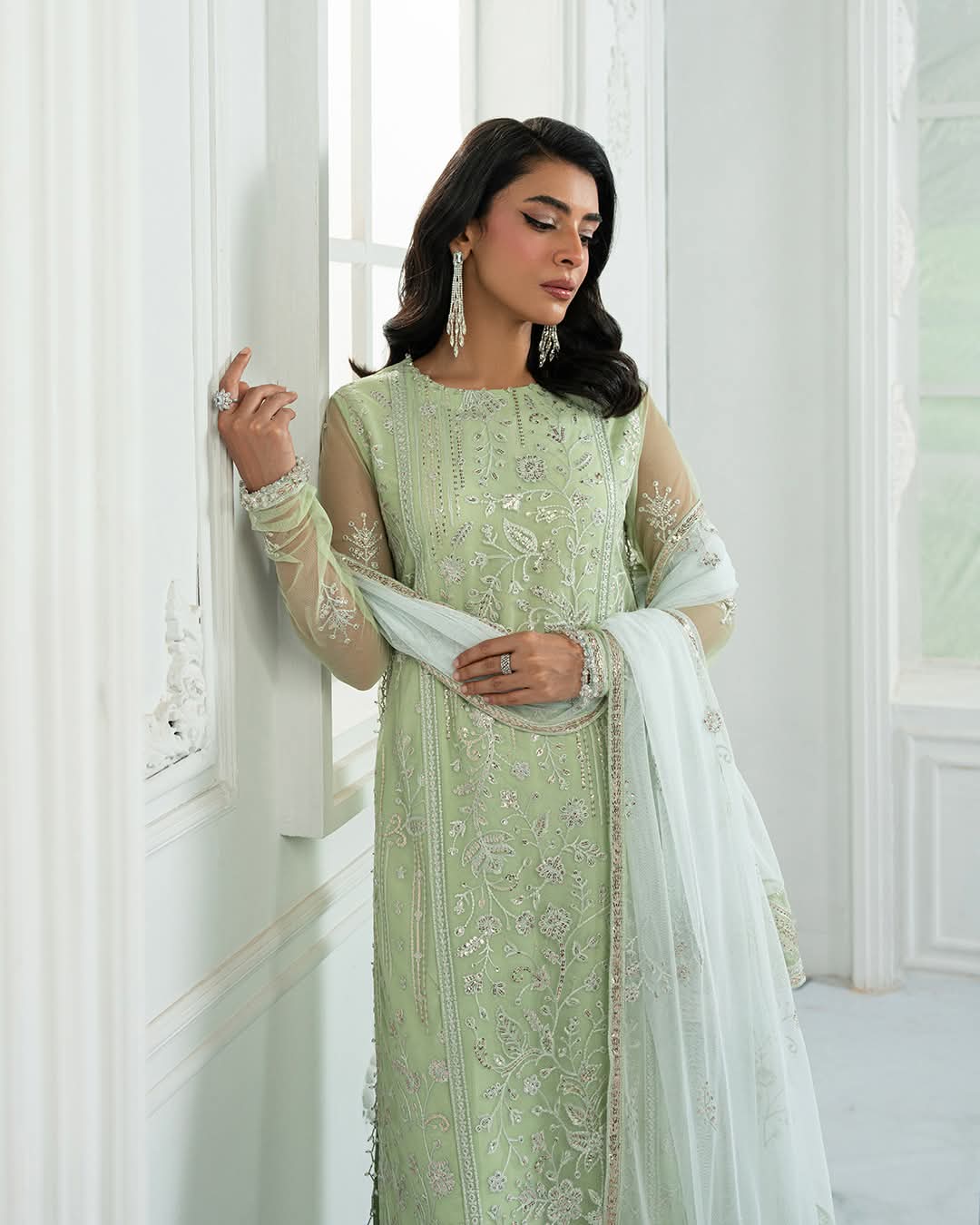 Mint Green Embroidered Dress