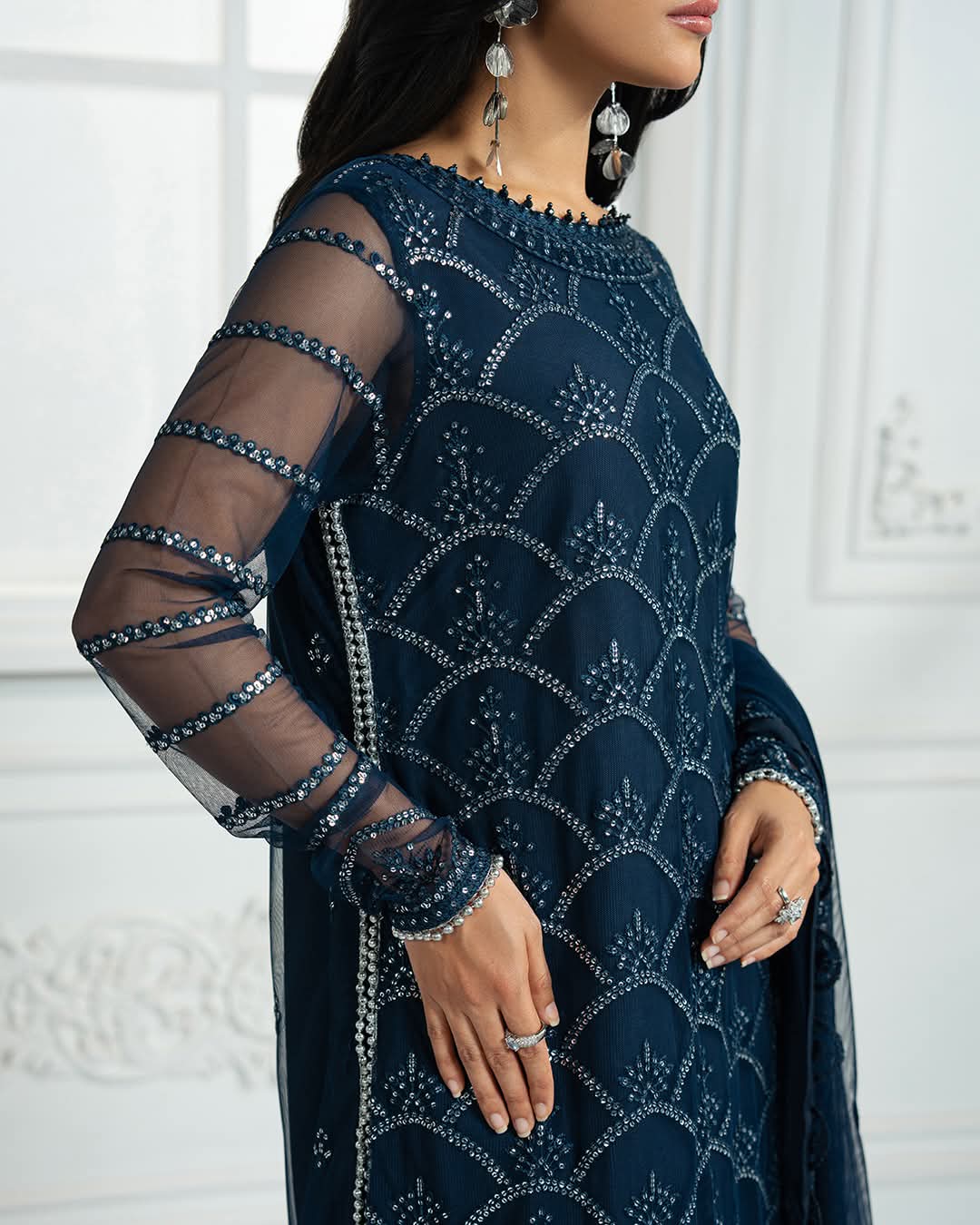 Blue Embroidered Dress