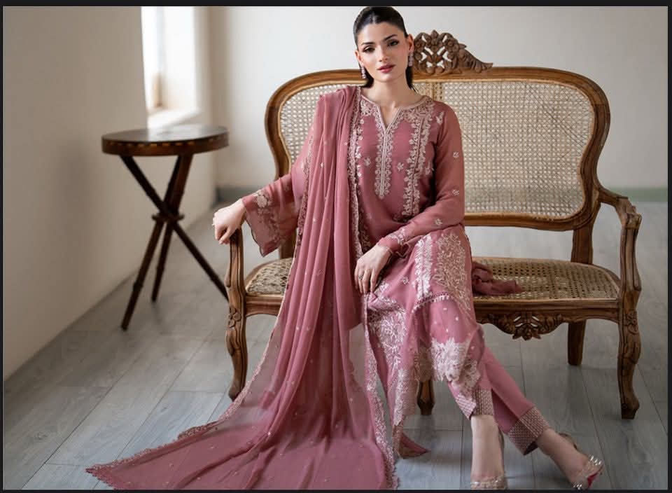 Traditional Embroidered Pink Outfit