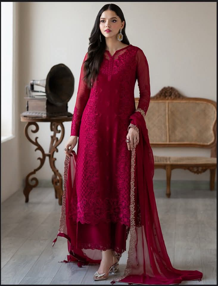 Elegant Red Traditional Dress