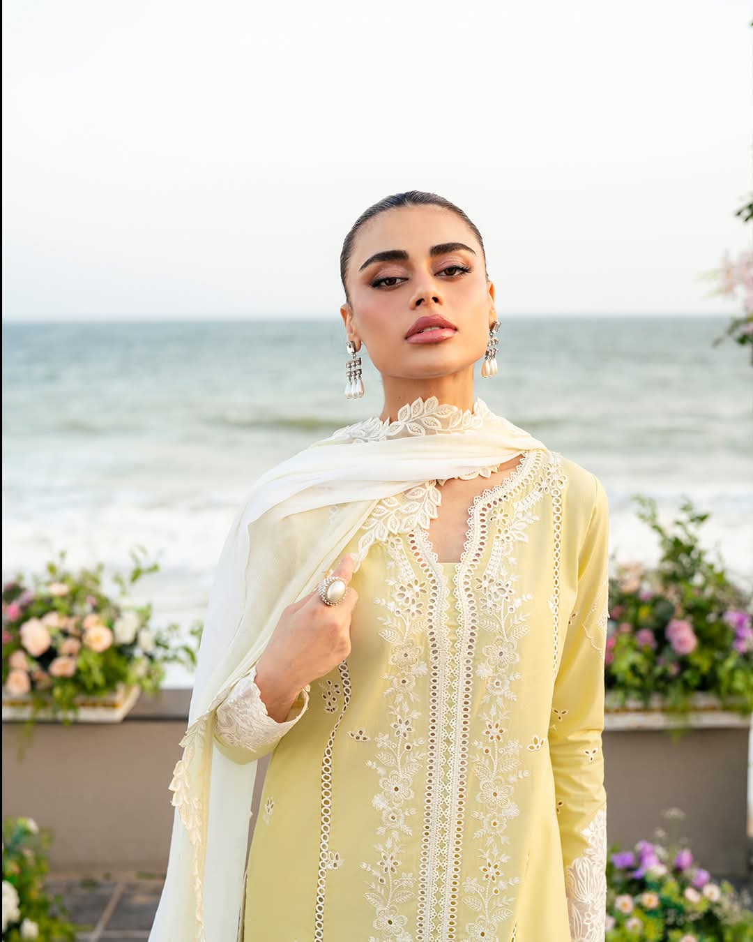 Elegant Yellow Embroidered Suit