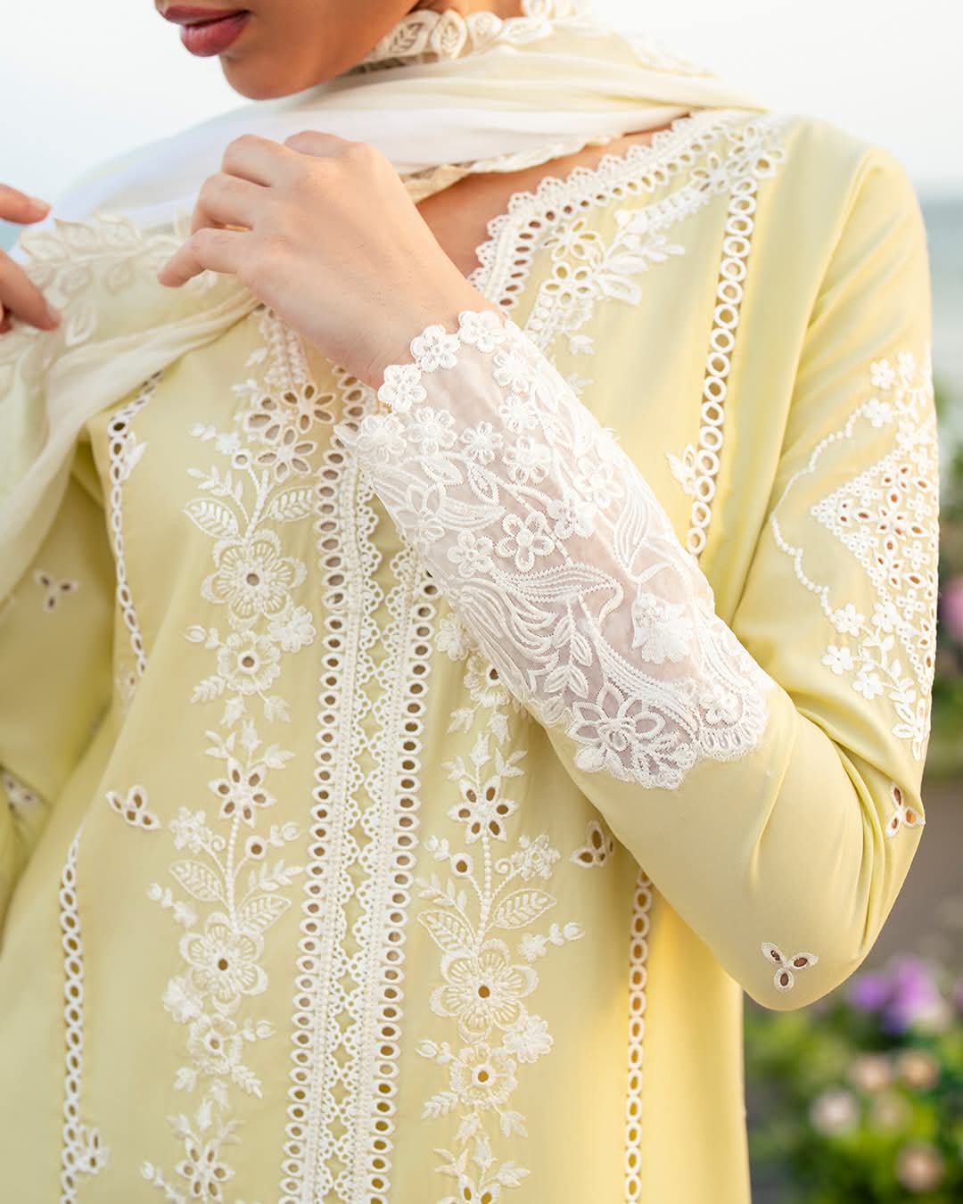 Elegant Yellow Embroidered Suit