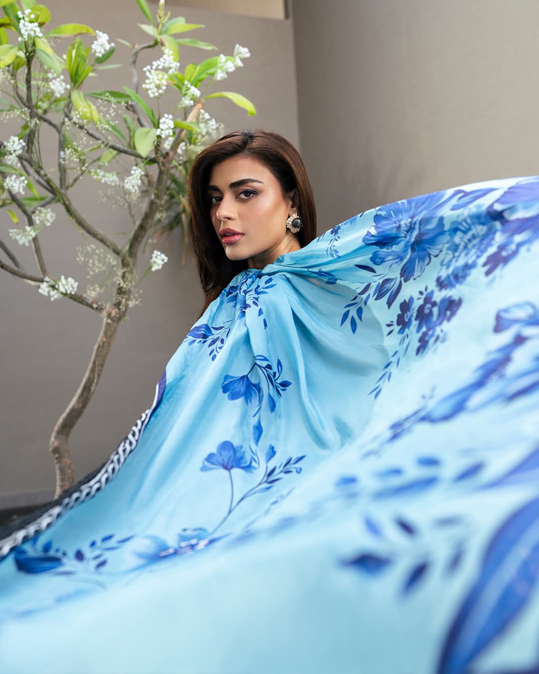 Elegant Black and Blue Embroidered Lawn Suit