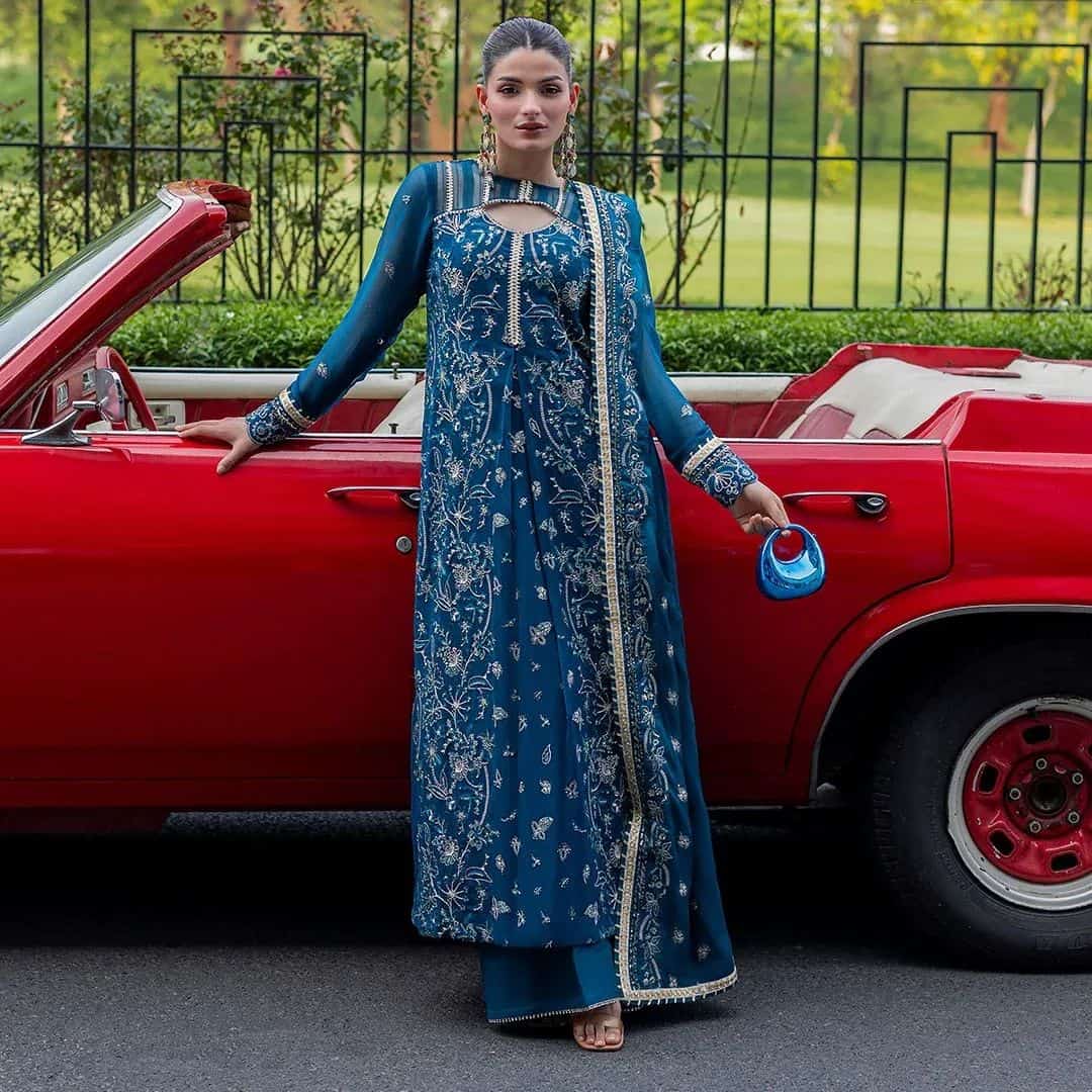 Embroidered Blue Ethnic Dress