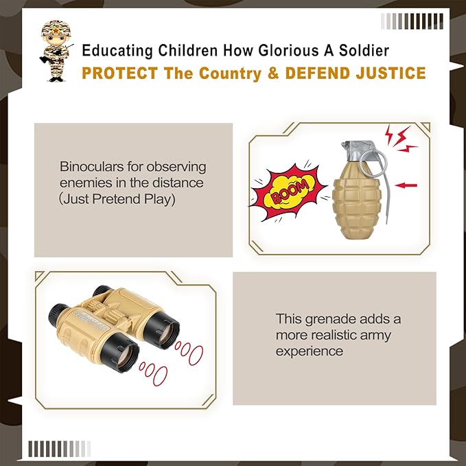 Army Costume for Kids, Halloween Costumes for Boys Kids