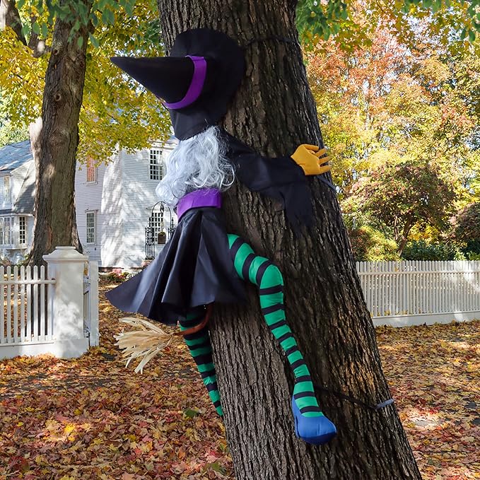 Crashing Witch Halloween Decoration – Halloween Decor Haunted House, Props POPGIFTU 63-Inch 