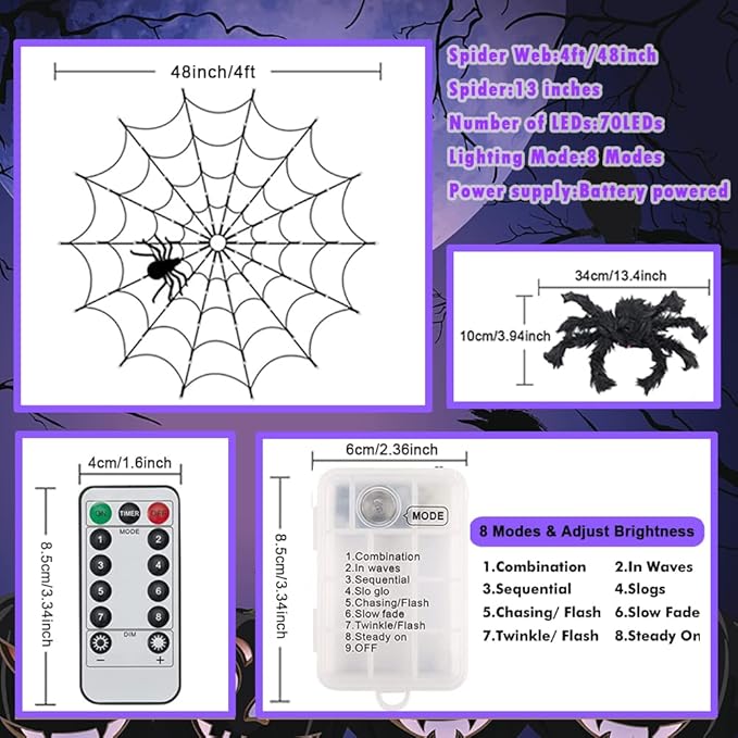 Halloween Spider Web Lights