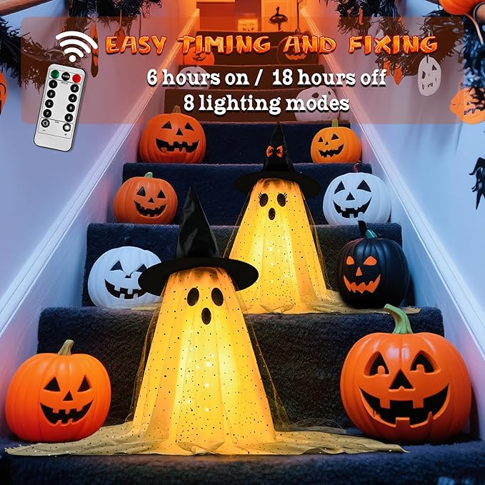 Ghost Decor with String Lights Remote Control