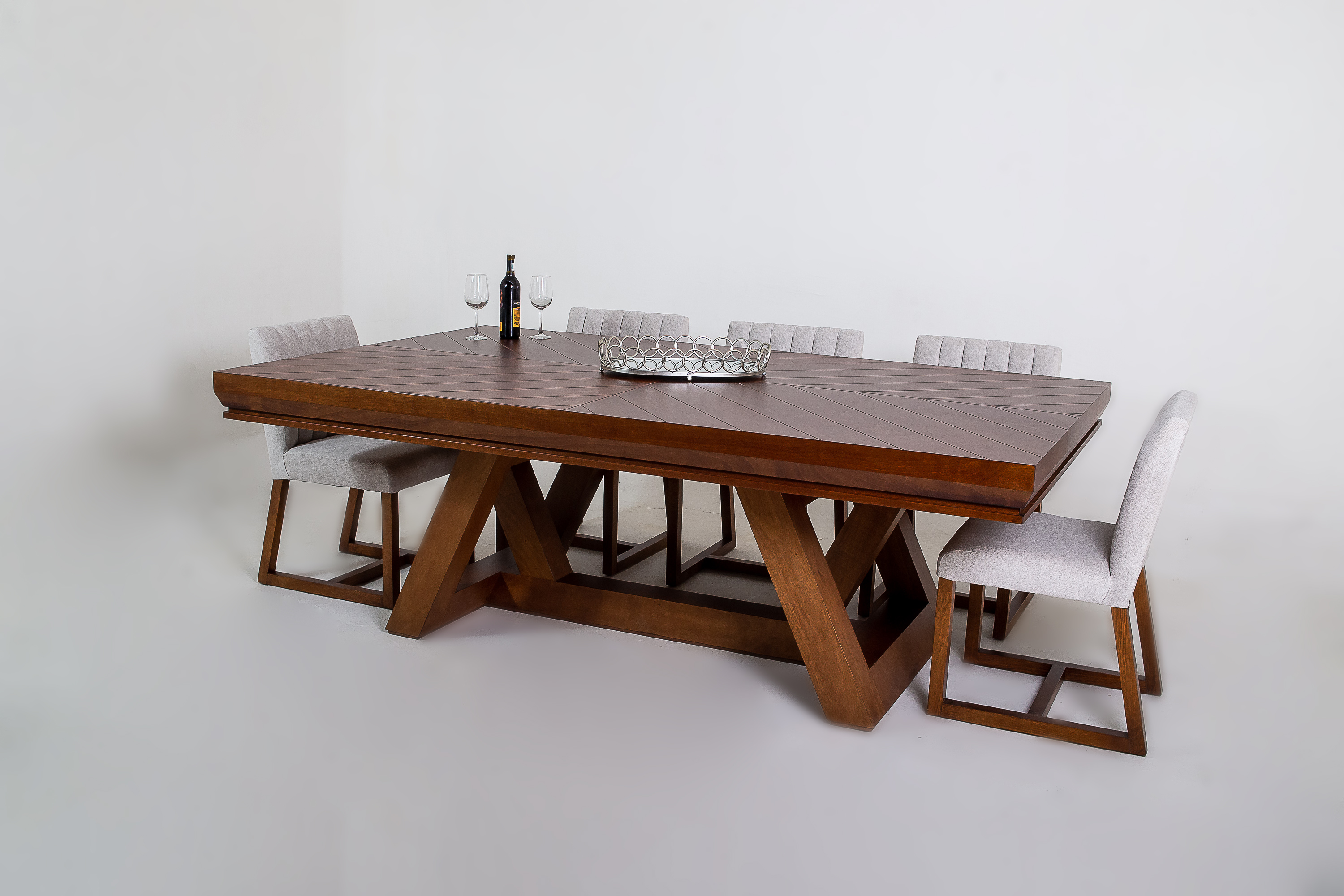  COMEDOR QATAR 8 SILLAS TABACO