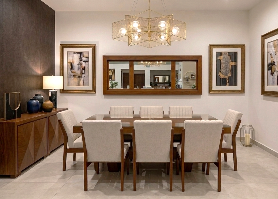 COMEDOR MADRID 8 SILLAS TABACO