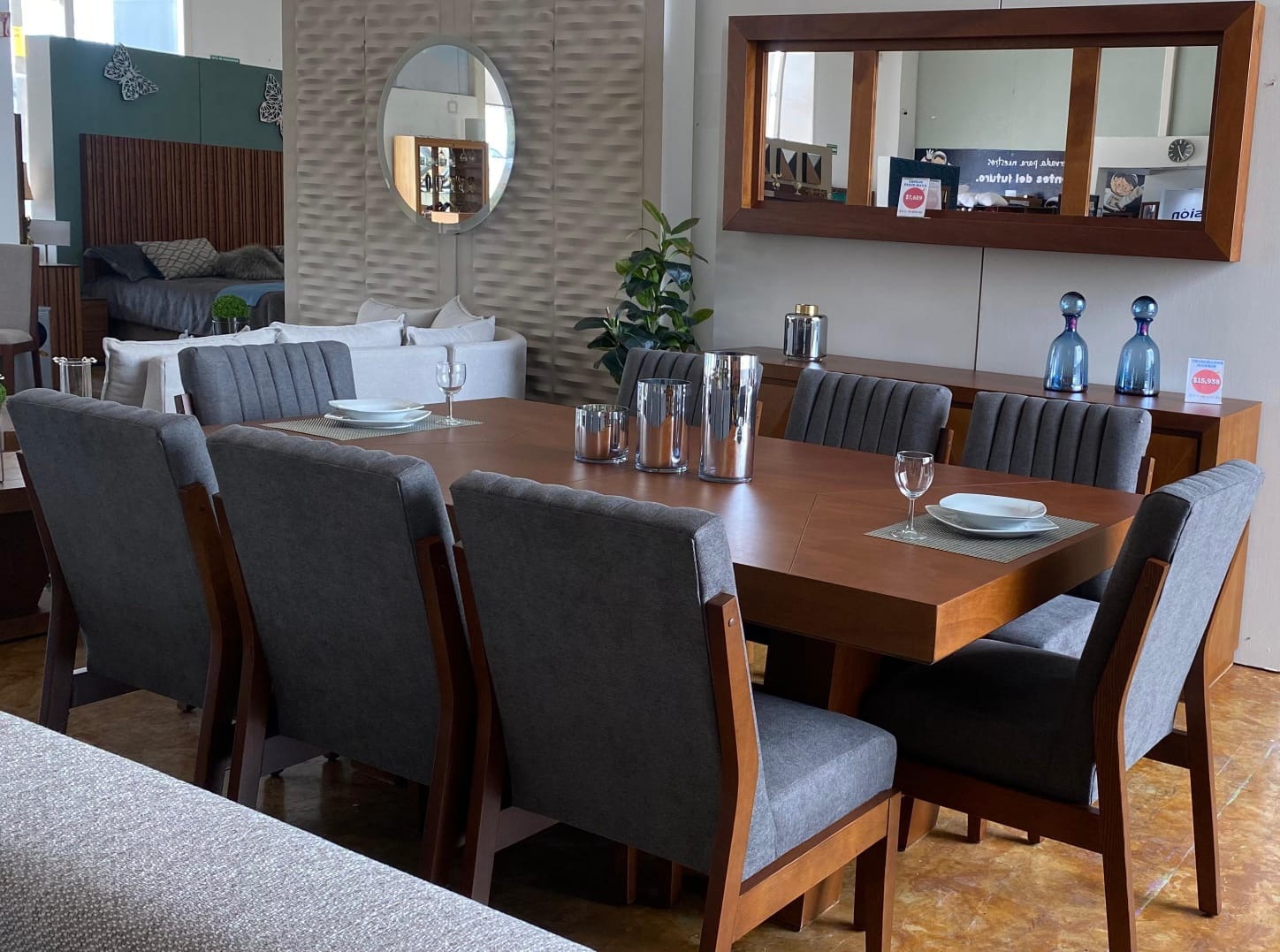 COMEDOR MADRID 8 SILLAS TABACO