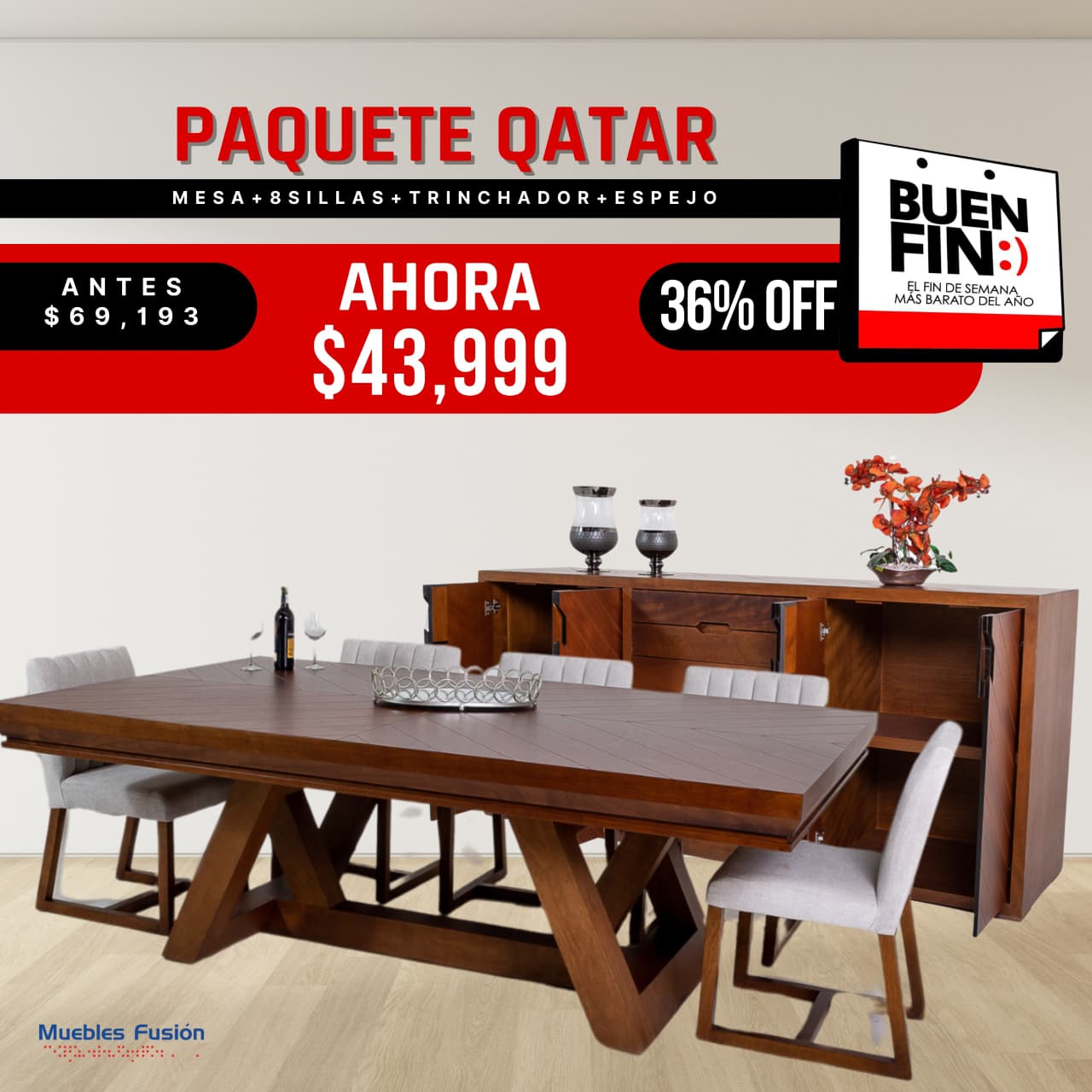 PAQUETE QATAR 8 SILLAS TABACO 