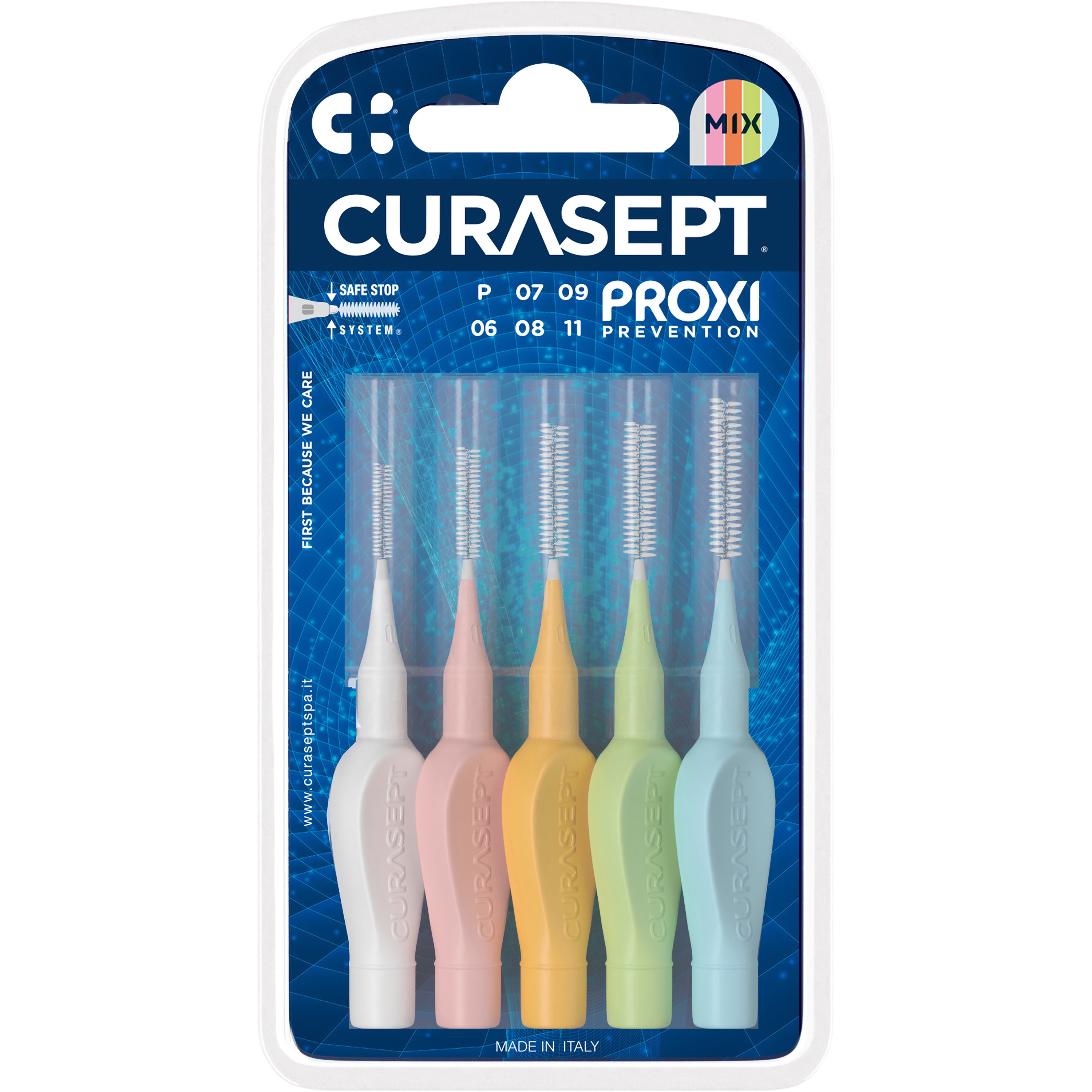 CURASEPT PROXI MIX tarpdančių šepetėlių rinkinys, 5 vnt