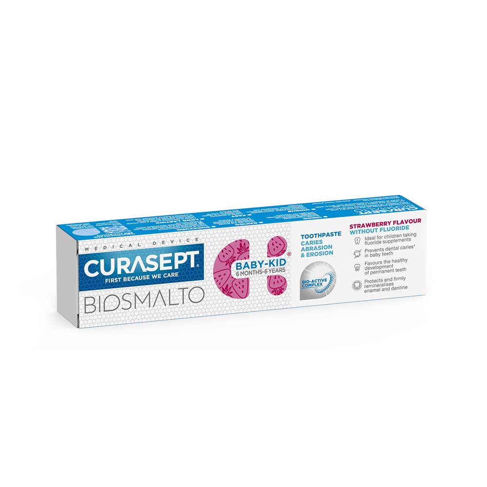 CURASEPT Biosmalto Baby-kid dantų pasta be fluoridų