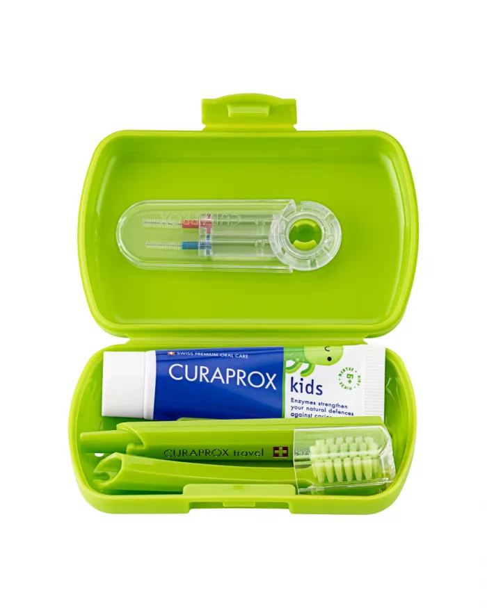 Curaprox KIDS kelioninis rinkinys, žalias