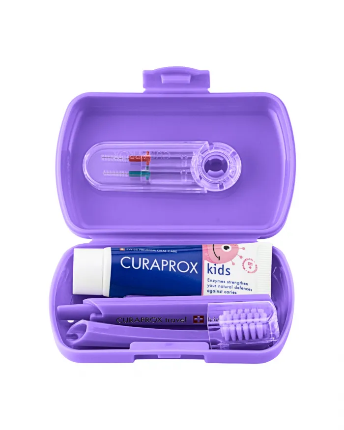 Curaprox KIDS kelioninis rinkinys, violetinis