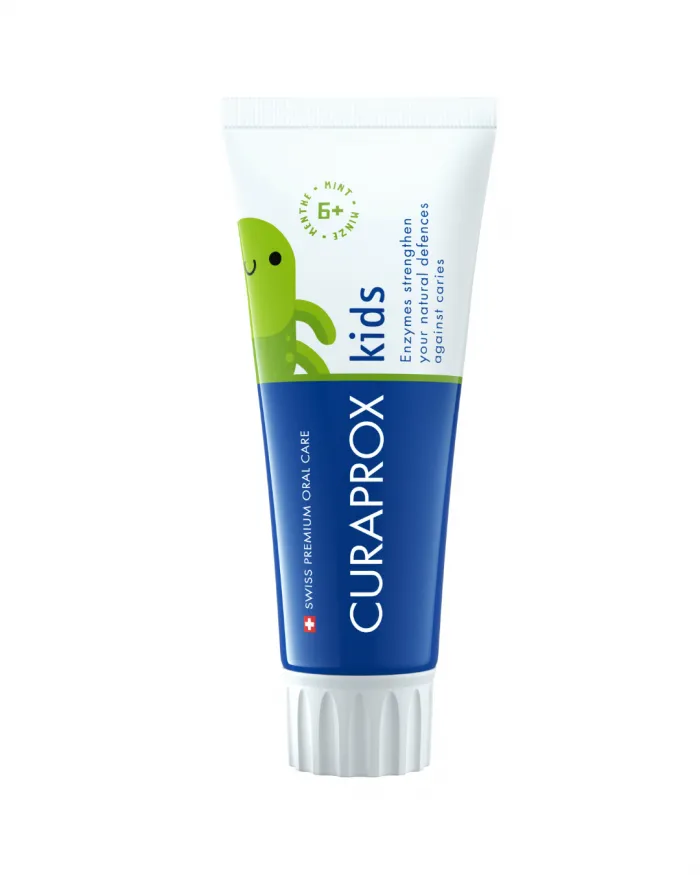 Curaprox vaikiška dantų pasta, 1450 ppm fluoridų, mėtų skonio, 60ml
