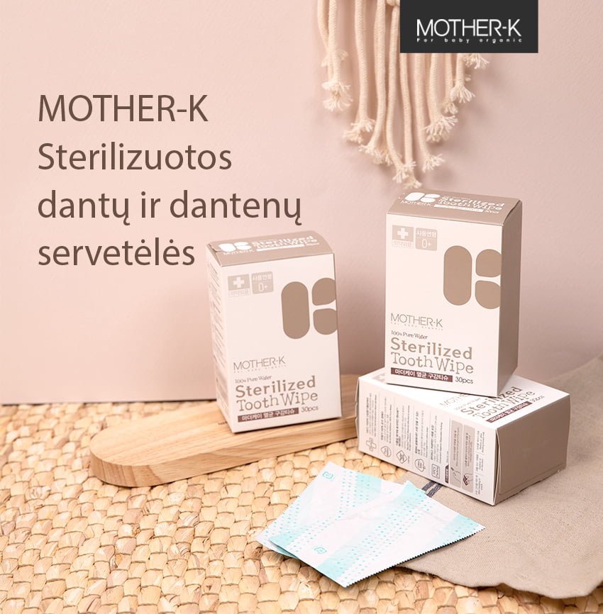 Mother-K Sterilizuotos dantų ir dantenų servetėlės