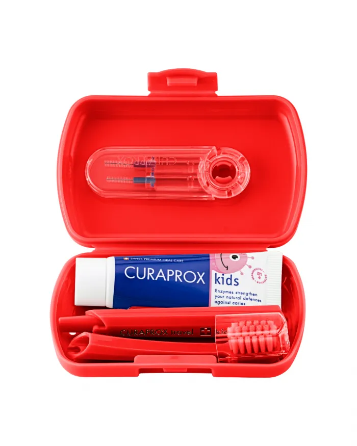 Curaprox KIDS kelioninis rinkinys, raudonas