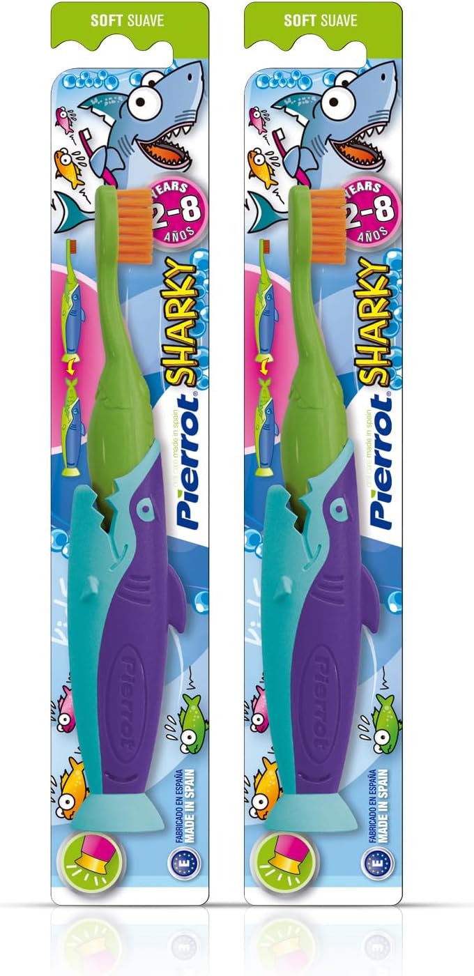 Vaikiškas dantų šepetėlis Pierrot SHARKY, 2 - 8 m. amžiaus vaikams