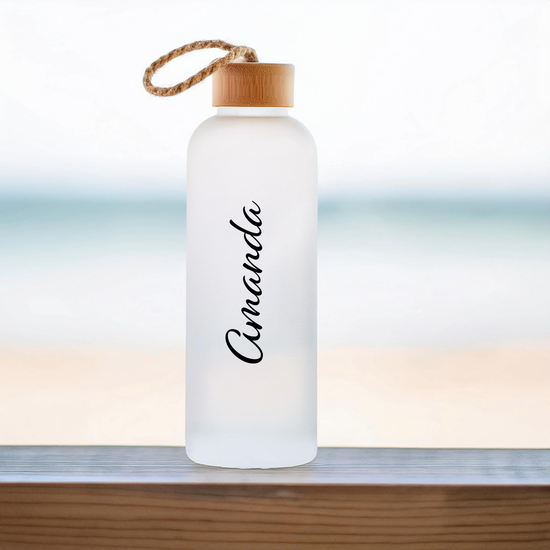 Frosted Custom glass water bottle