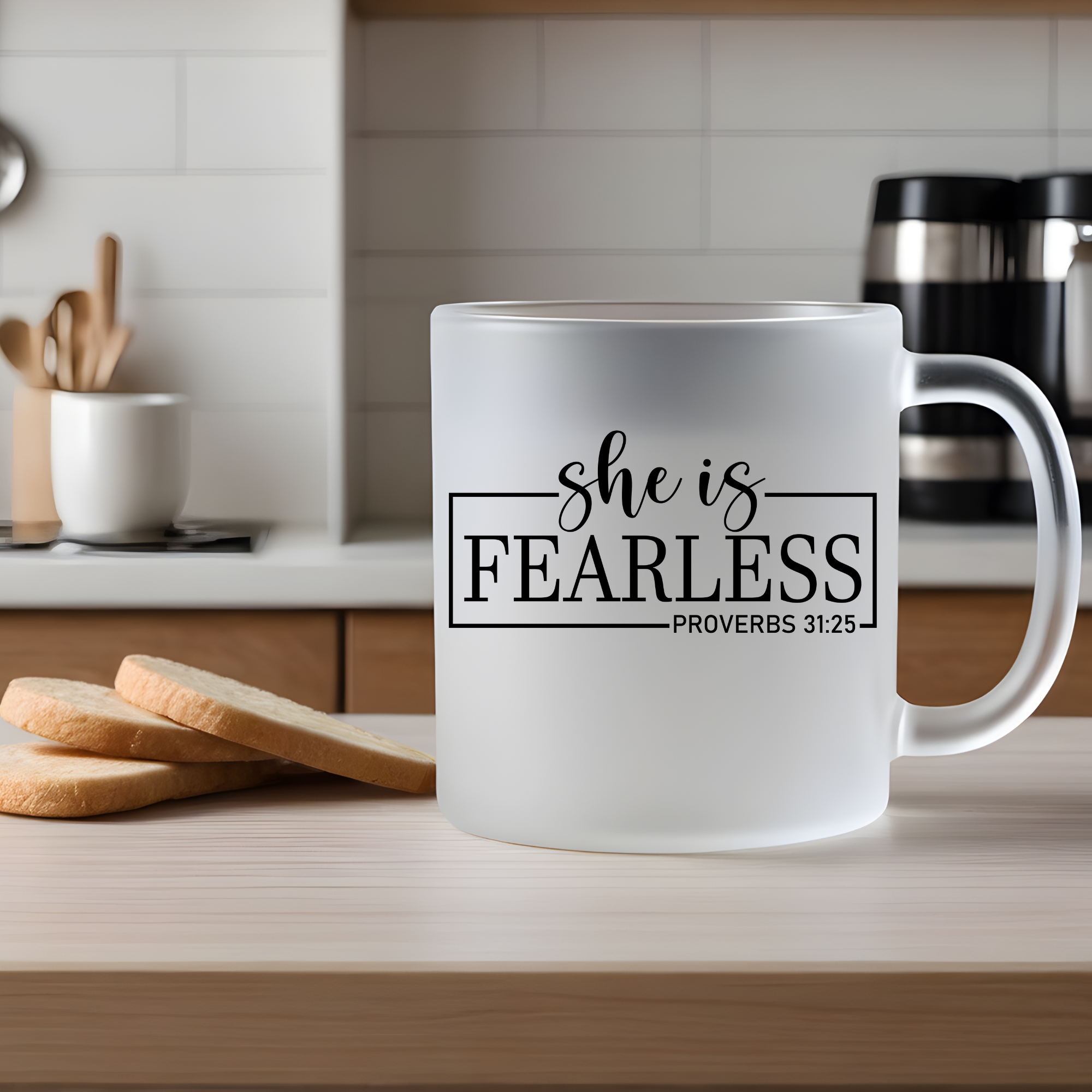 Frosted Inspirational Mug | She is Fearless
