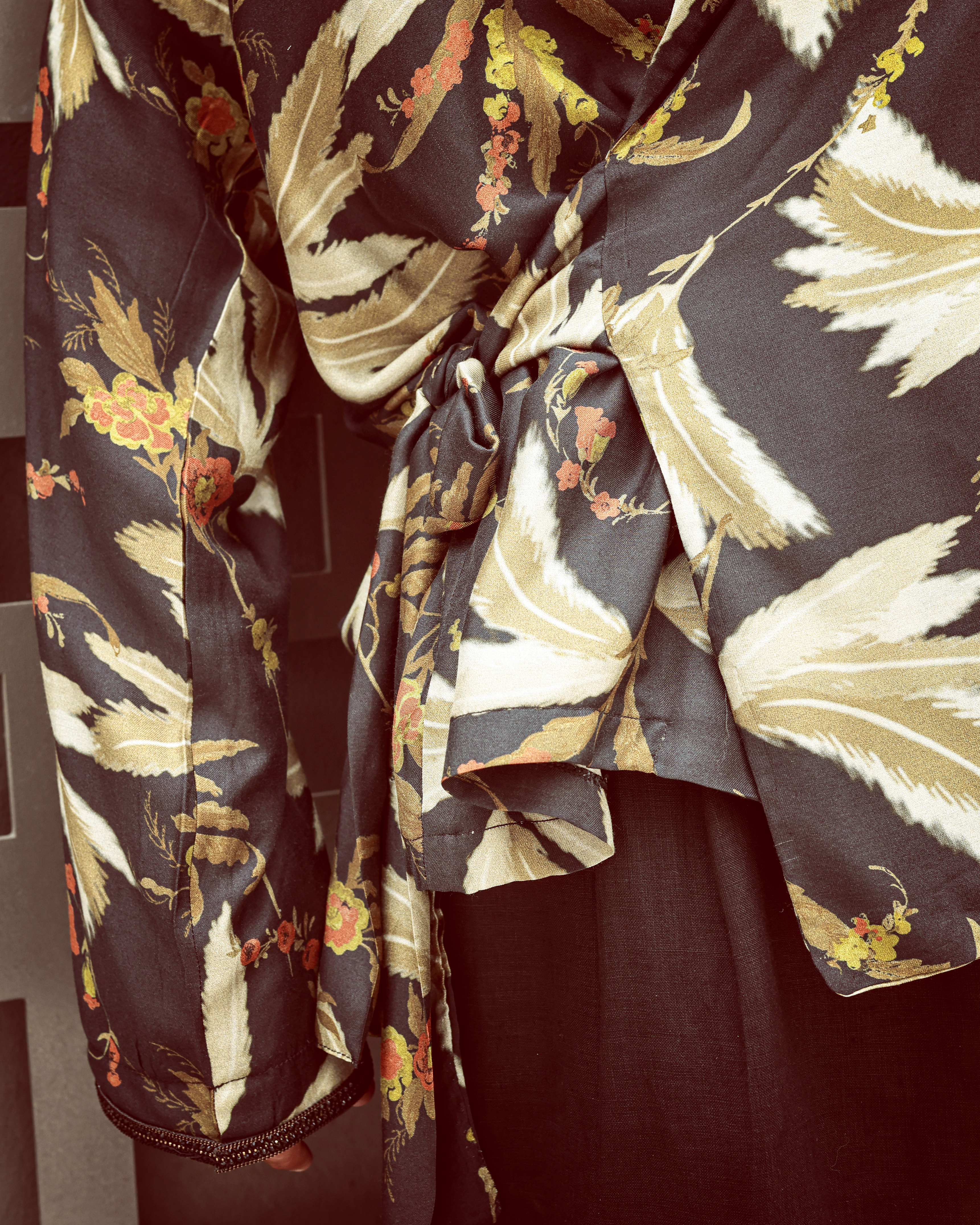 Chemise perse en soie imprimée