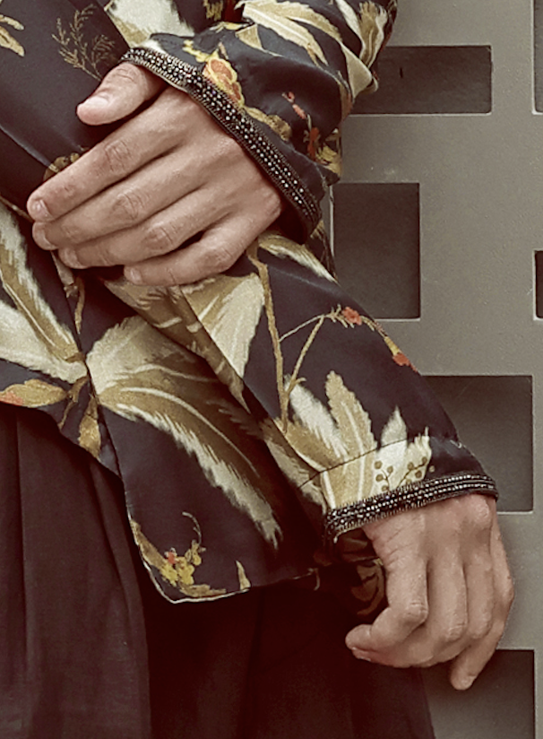 Chemise perse en soie imprimée